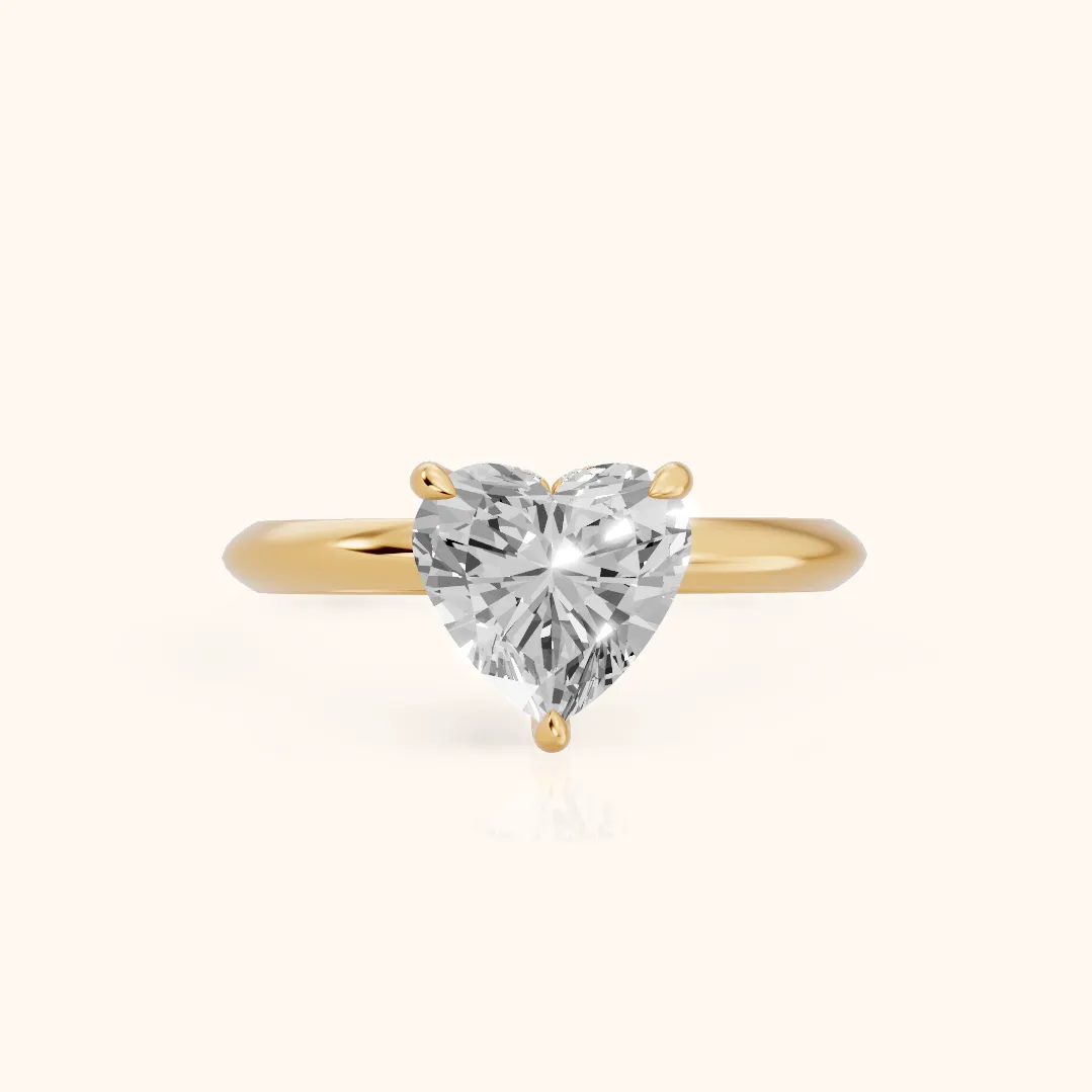 Amaya Hidden Halo Heart Diamond Ring in Yellow Gold — view 2