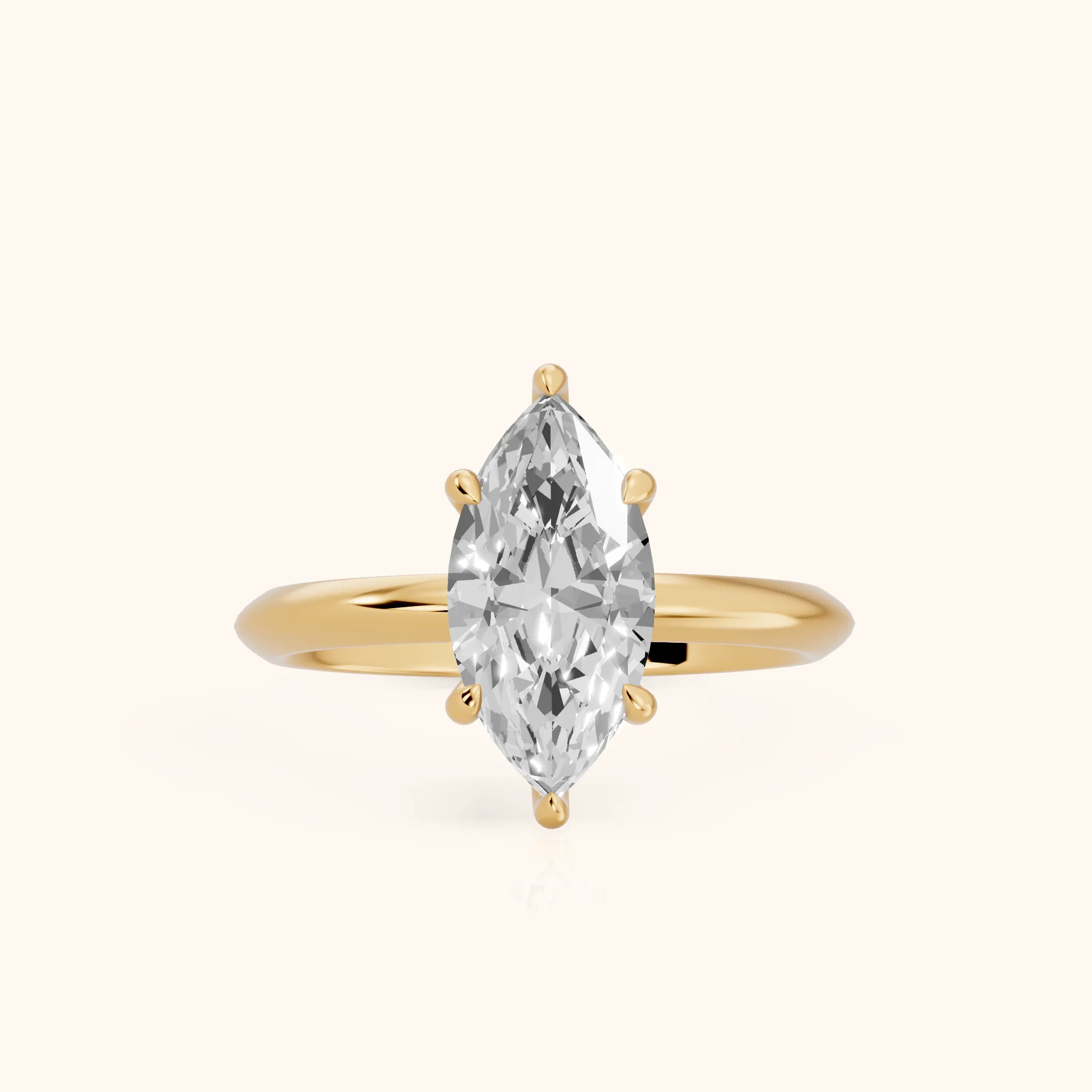 Amaya Hidden Halo Marquise Diamond Ring in Yellow Gold — view 1