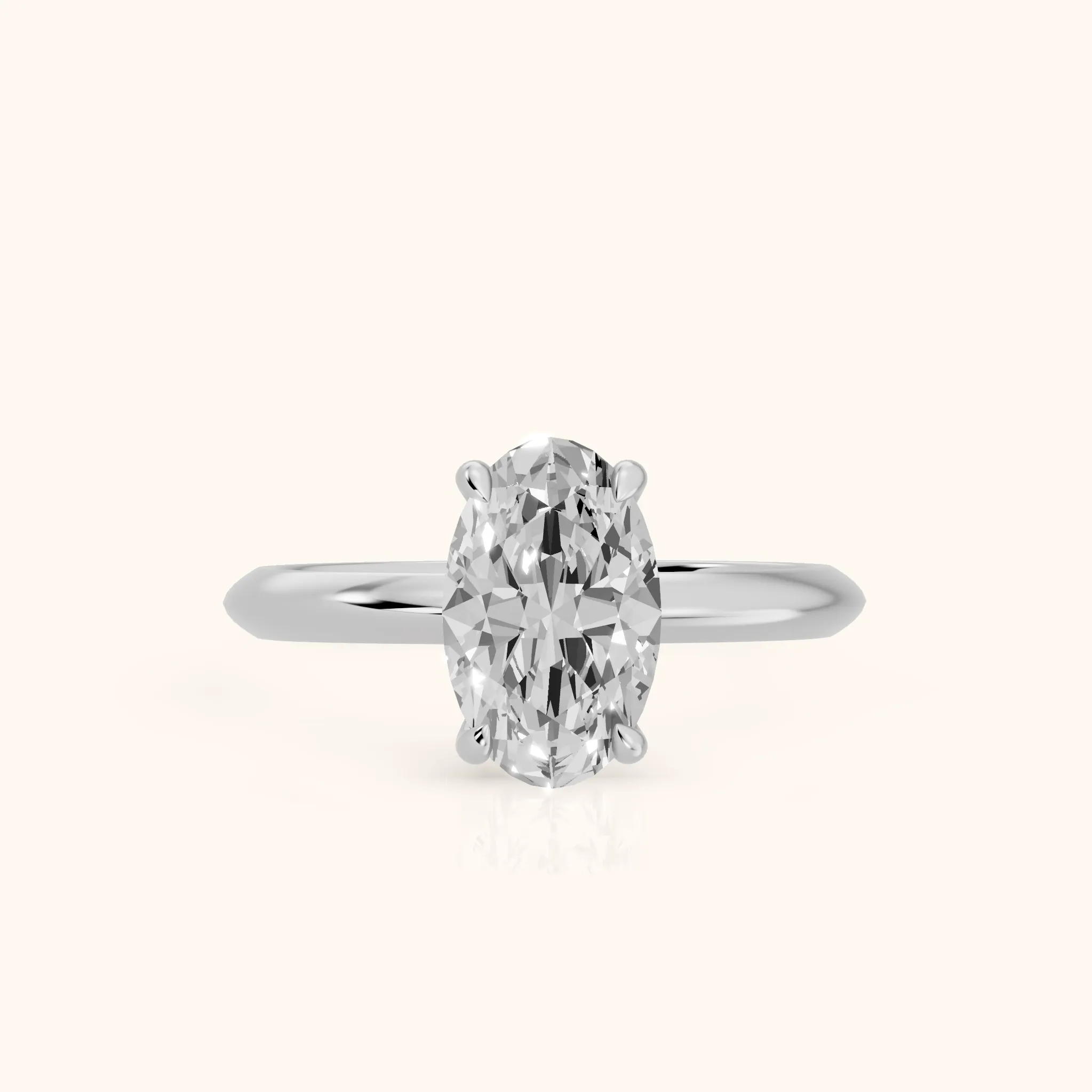 Amaya Hidden Halo Oval Diamond Ring in Platinum — view 1