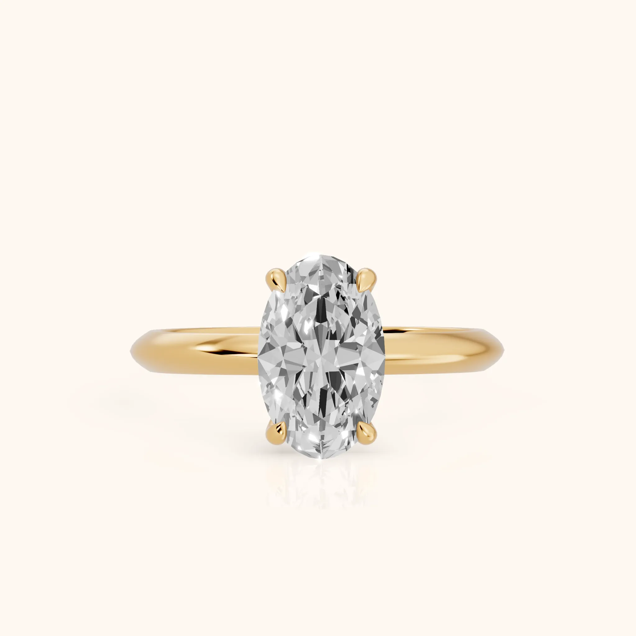 Amaya Hidden Halo Oval Diamond Ring in Yellow Gold — view 1