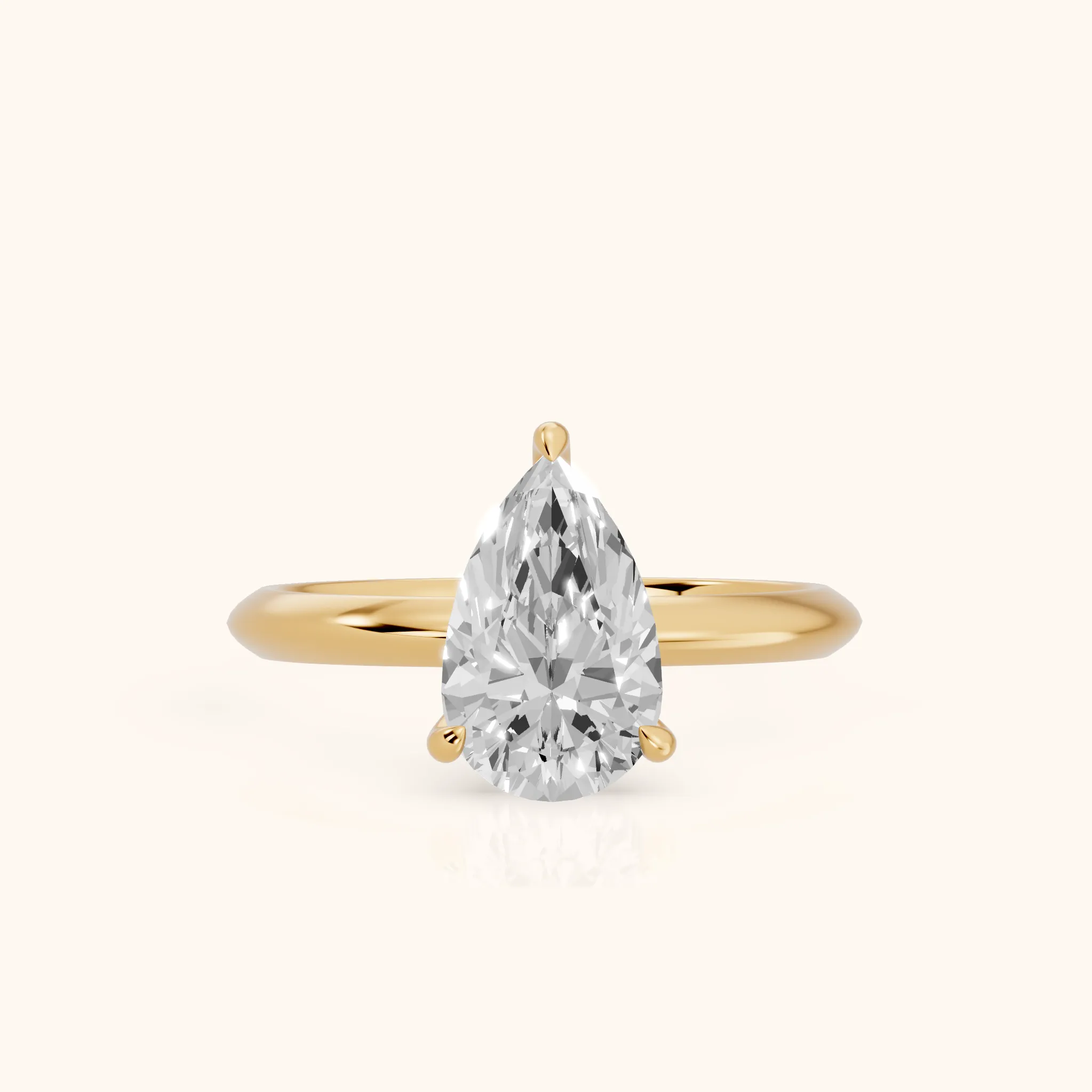 Amaya Hidden Halo Pear Diamond Ring in Yellow Gold — view 1