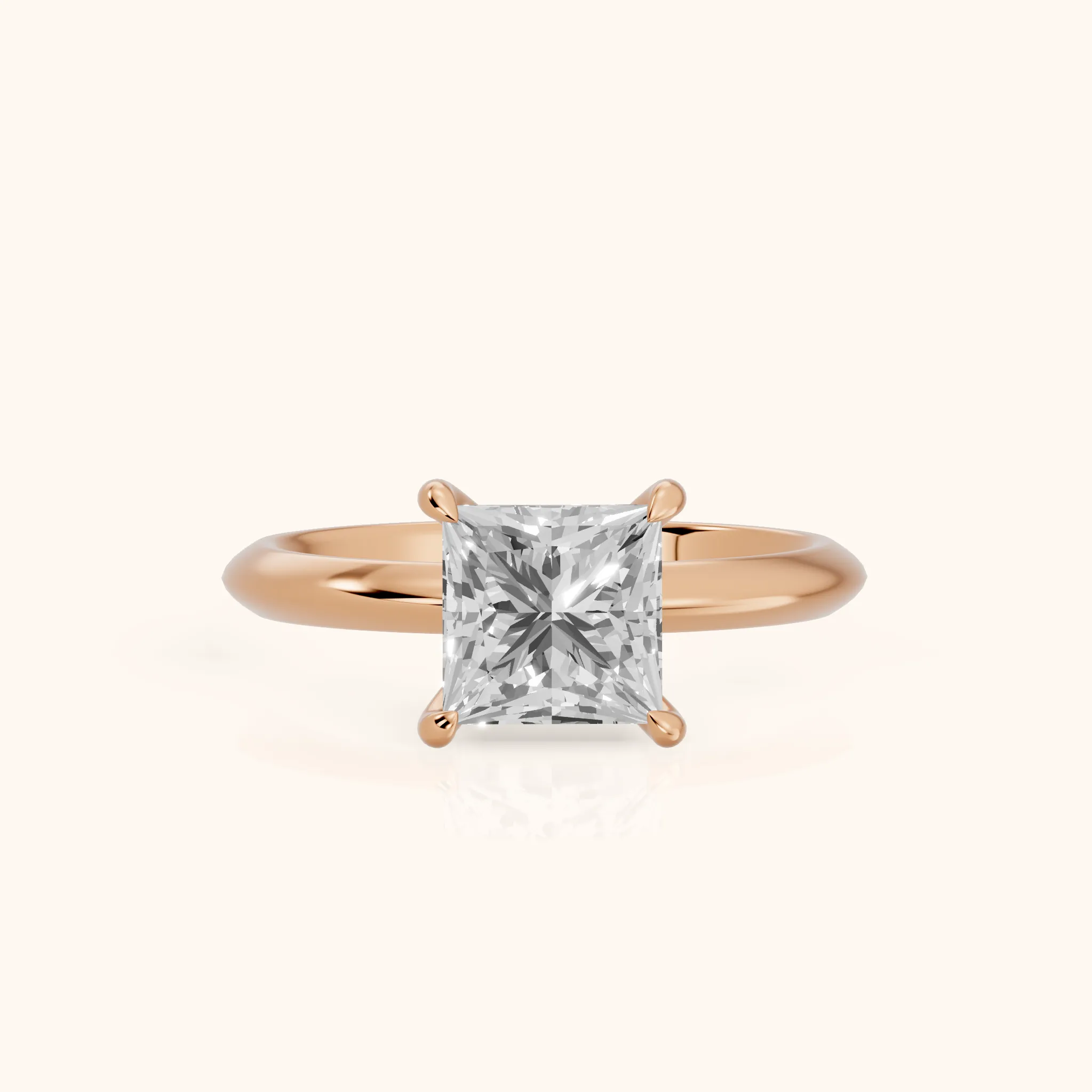 Amaya Hidden Halo Princess Diamond Ring in Rose Gold — view 1