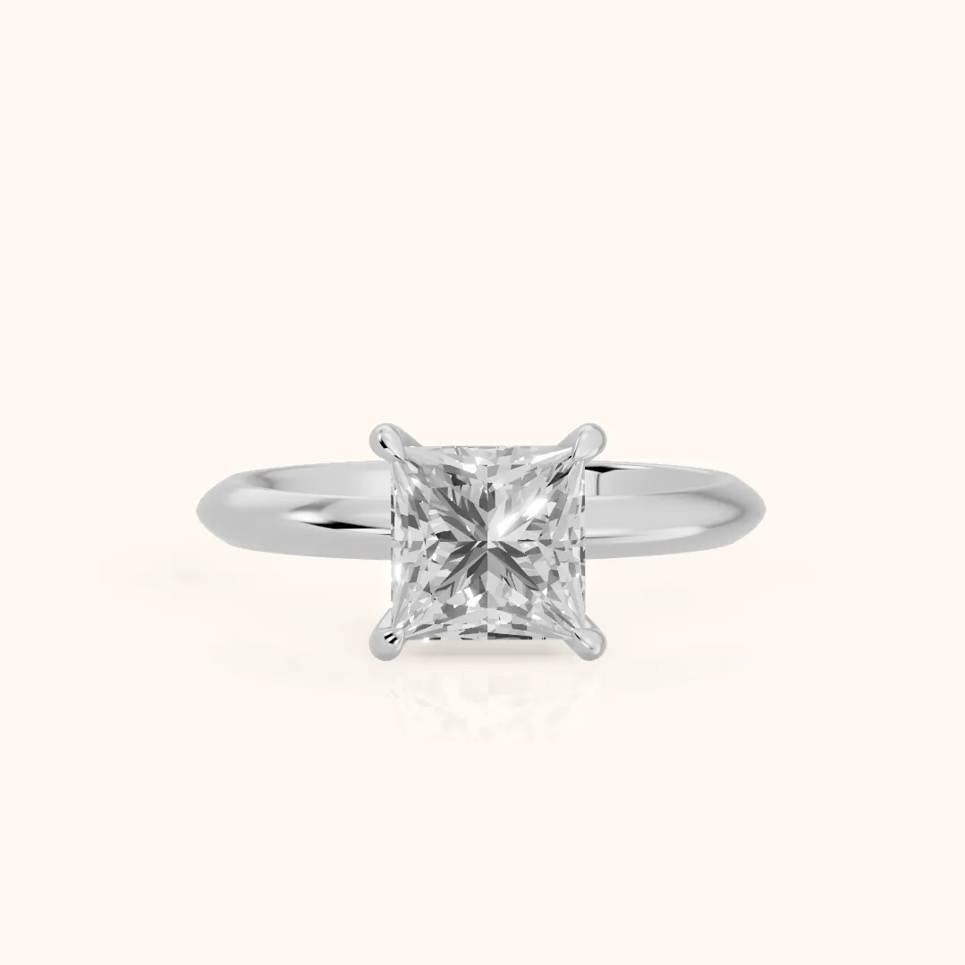 Amaya Hidden Halo Princess Diamond Ring in Silver — view 2