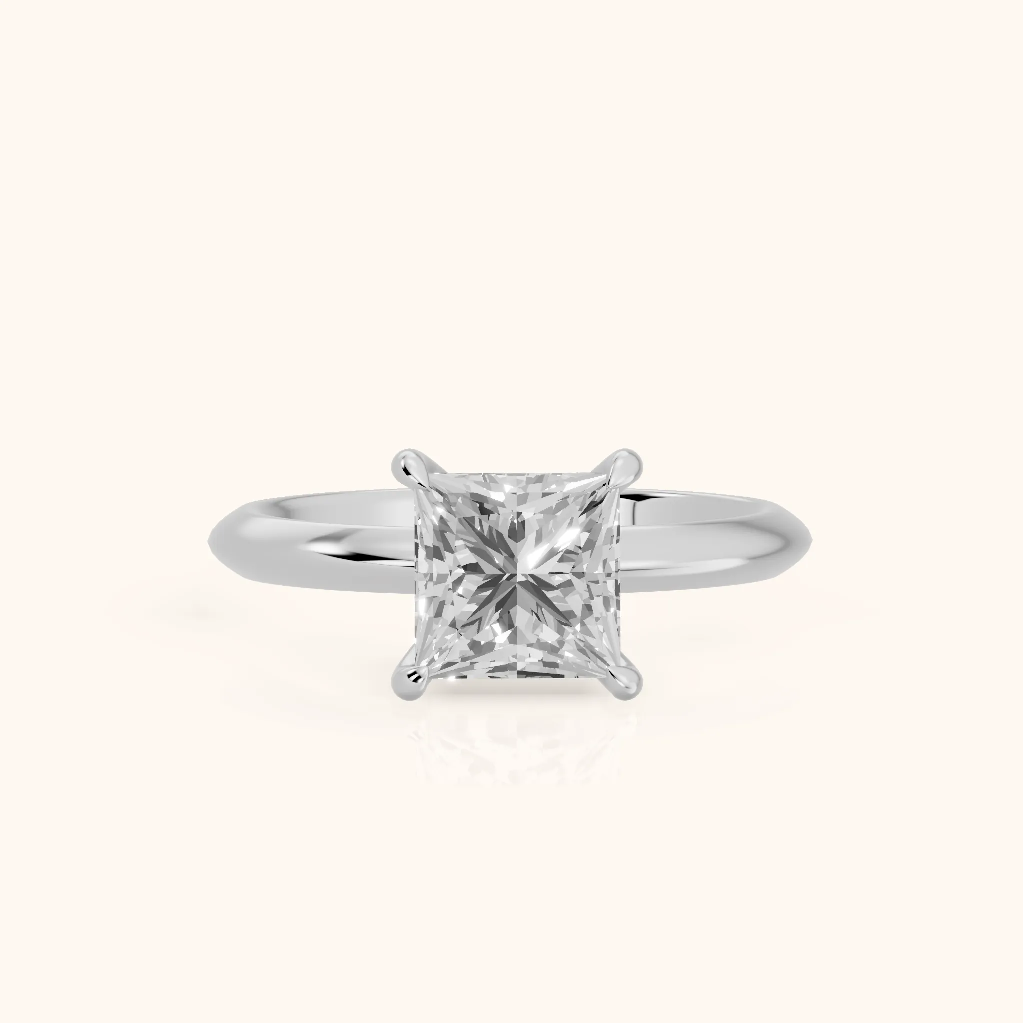 Amaya Hidden Halo Princess Diamond Ring in Silver — view 1