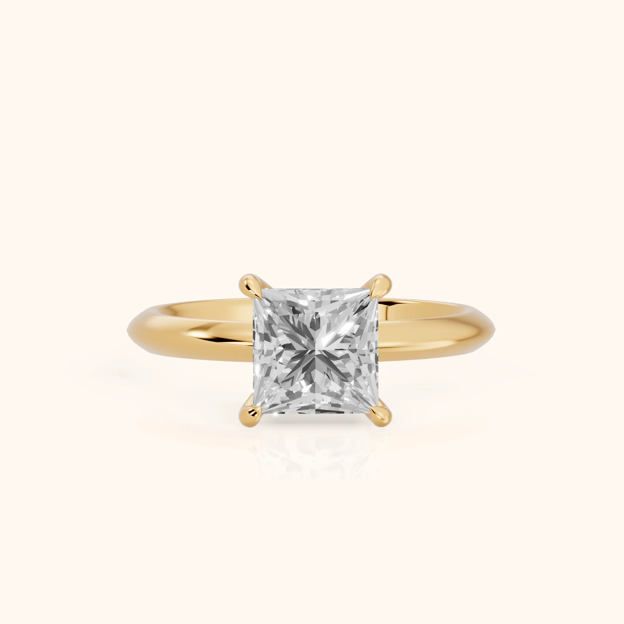 Amaya Hidden Halo Princess Diamond Ring in Yellow Gold — view 1