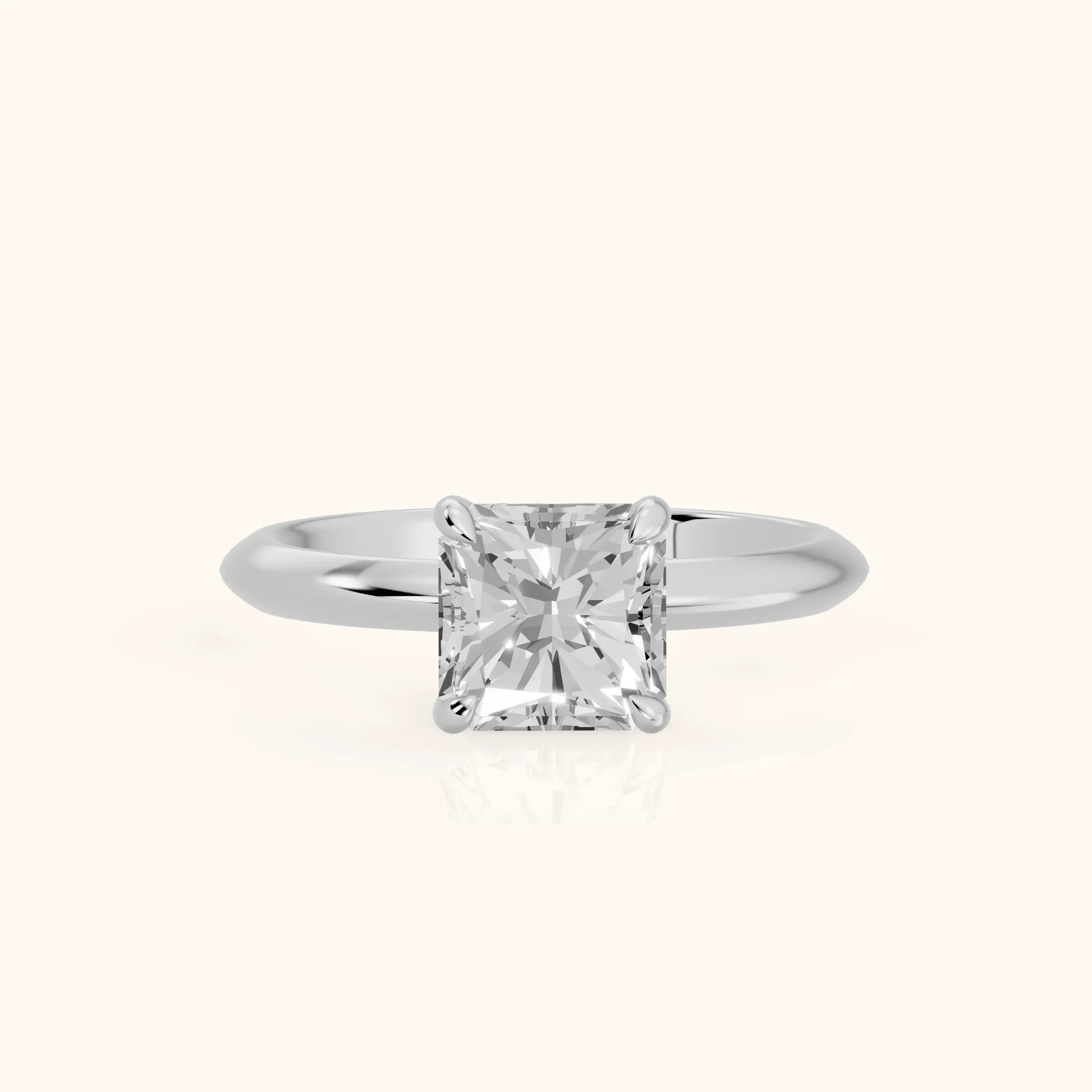 Amaya Hidden Halo Radiant Diamond Ring in Silver — view 1