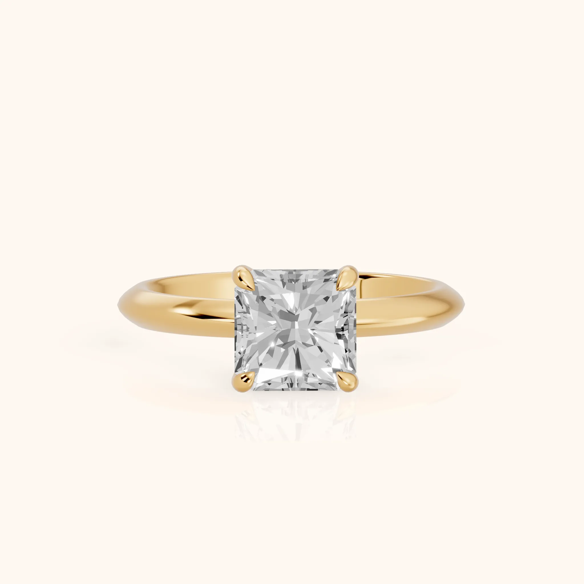 Amaya Hidden Halo Radiant Diamond Ring in Yellow Gold — view 1