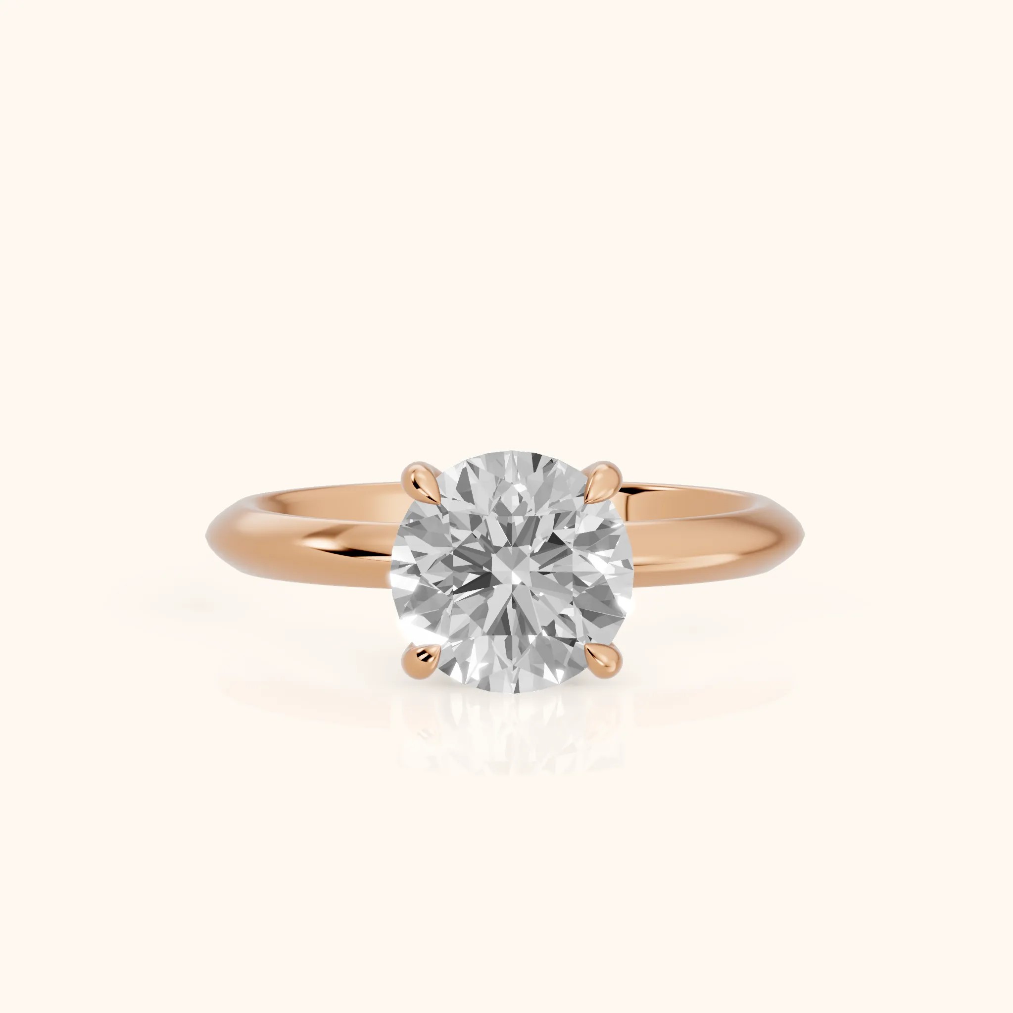 Amaya Hidden Halo Round Diamond Ring in Rose Gold — view 1