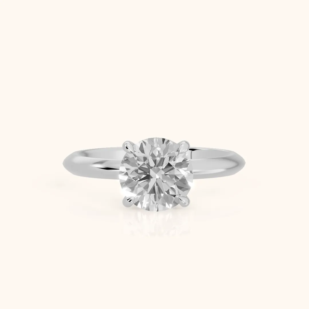 Amaya Hidden Halo Round Diamond Ring in Platinum — view 2