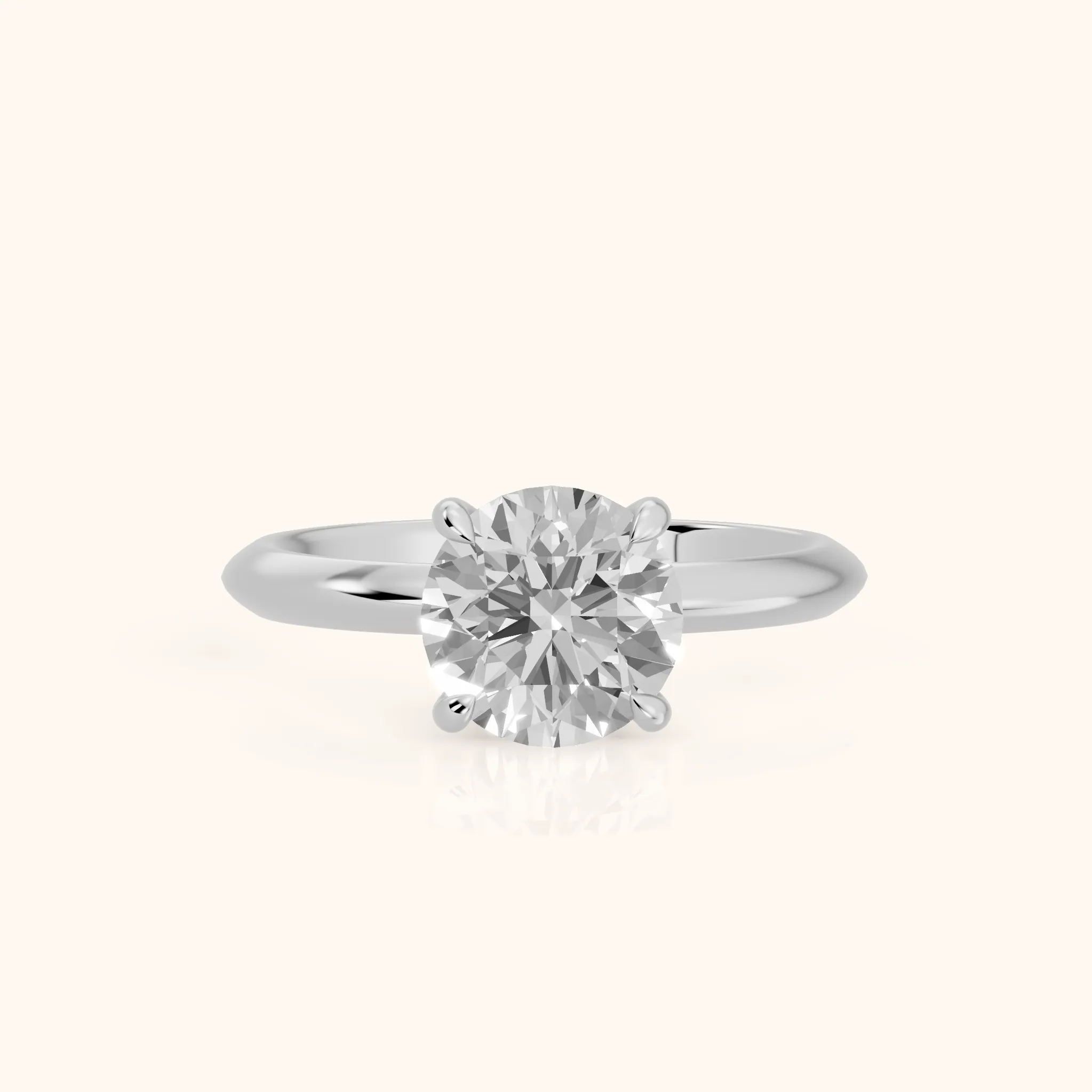 Amaya Hidden Halo Round Diamond Ring in Platinum — view 1