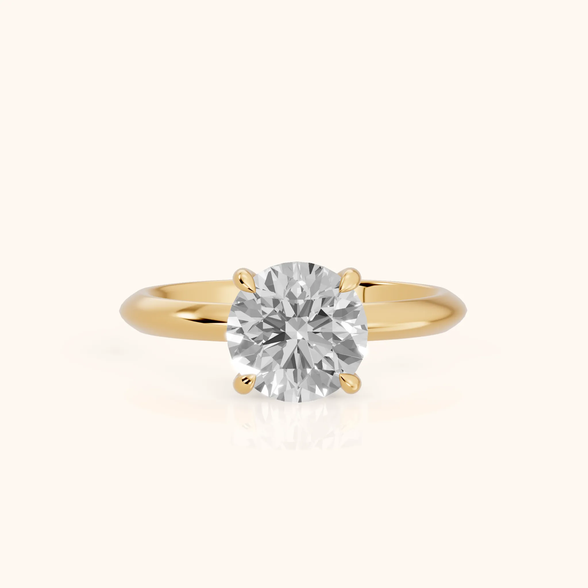 Amaya Hidden Halo Round Diamond Ring in Yellow Gold — view 1
