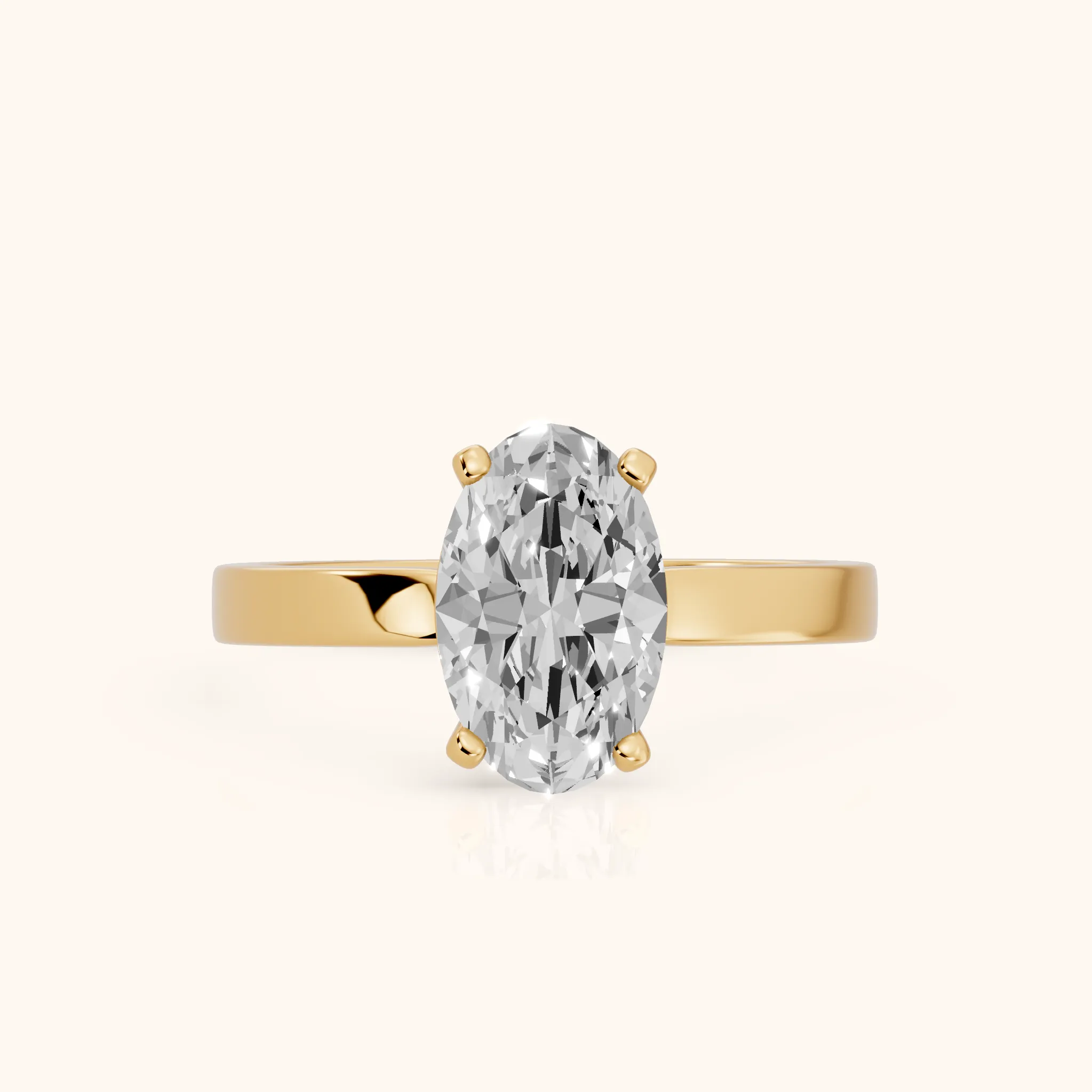 Delia Solitaire Oval Diamond Engagement Ring in Yellow Gold — view 1