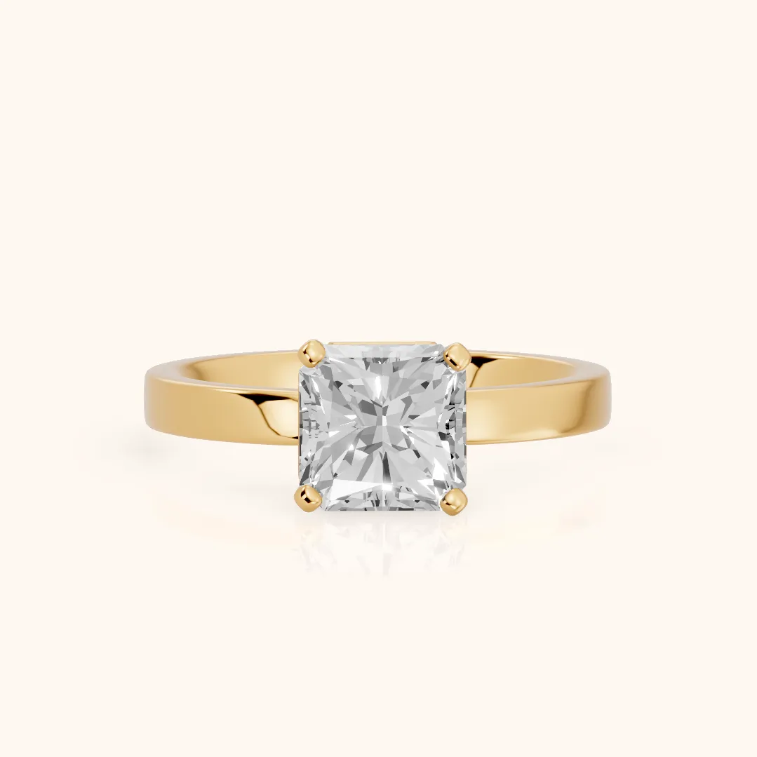 Delia Solitaire Radiant Diamond Engagement Ring in Yellow Gold — view 2