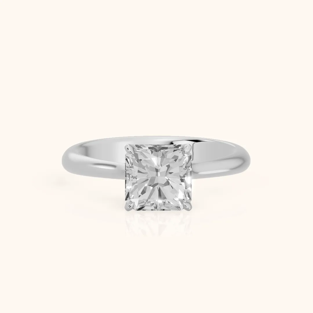 Evie Solitaire Six-Prong Radiant Diamond Engagement Ring in Silver — view 2