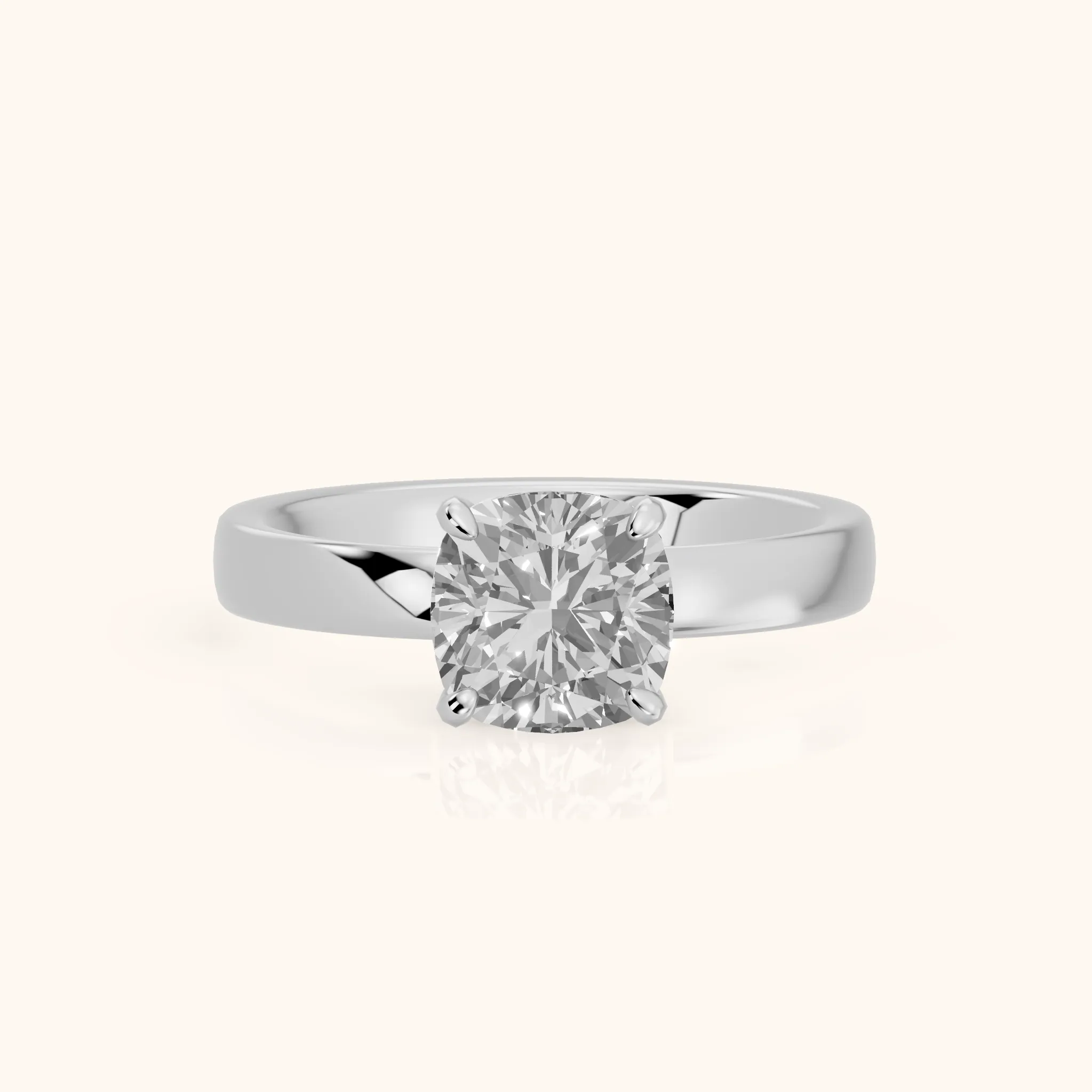Lara Hidden Halo Cushion Diamond Engagement Ring in Platinum — view 1