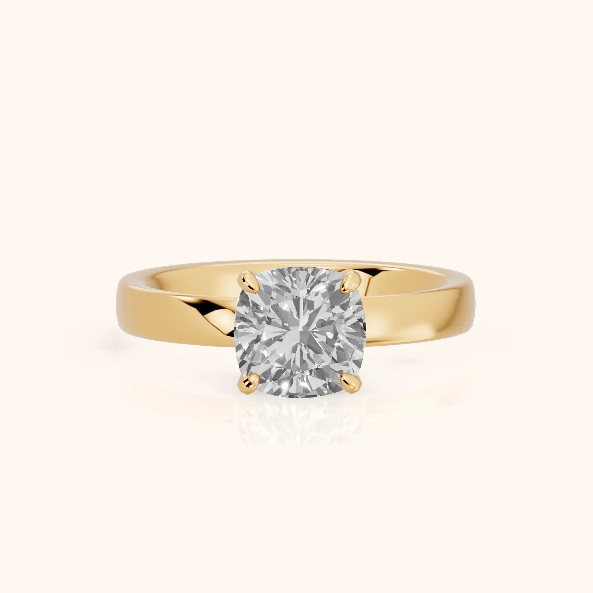 Lara Hidden Halo Cushion Diamond Engagement Ring in Yellow Gold — view 1
