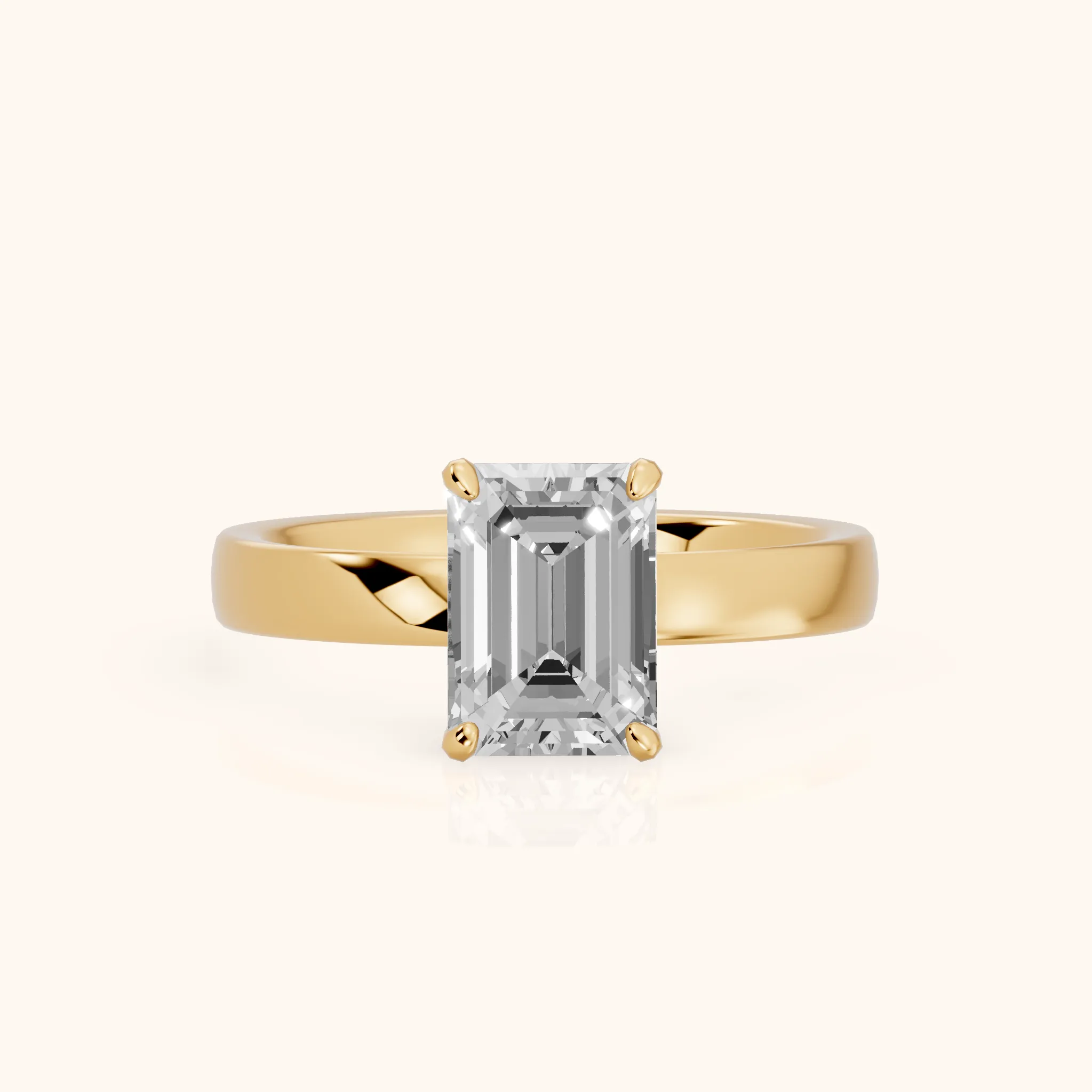 Lara Hidden Halo Emerald Diamond Engagement Ring in Yellow Gold — view 1