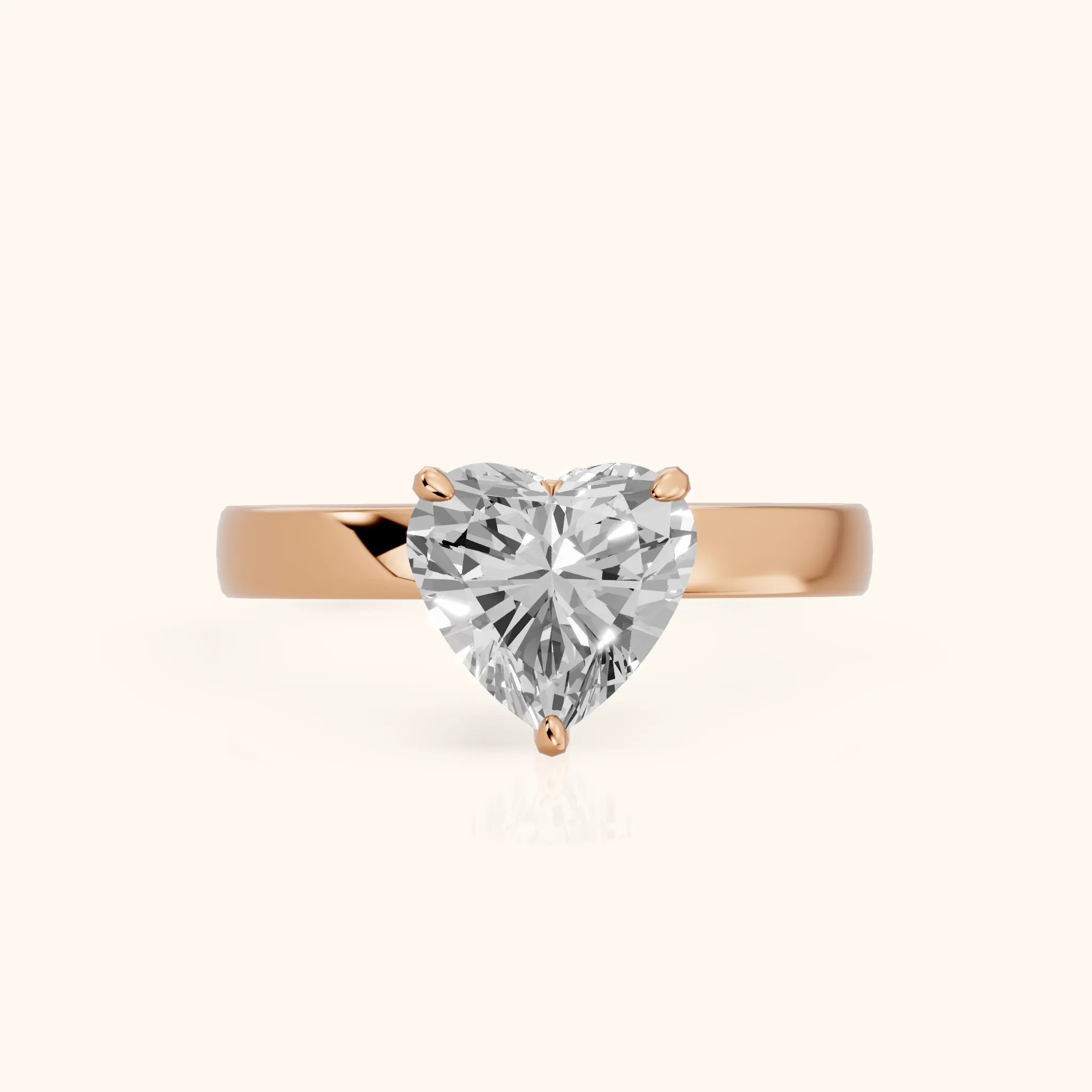 Lara Hidden Halo Heart Diamond Engagement Ring in Rose Gold — view 1