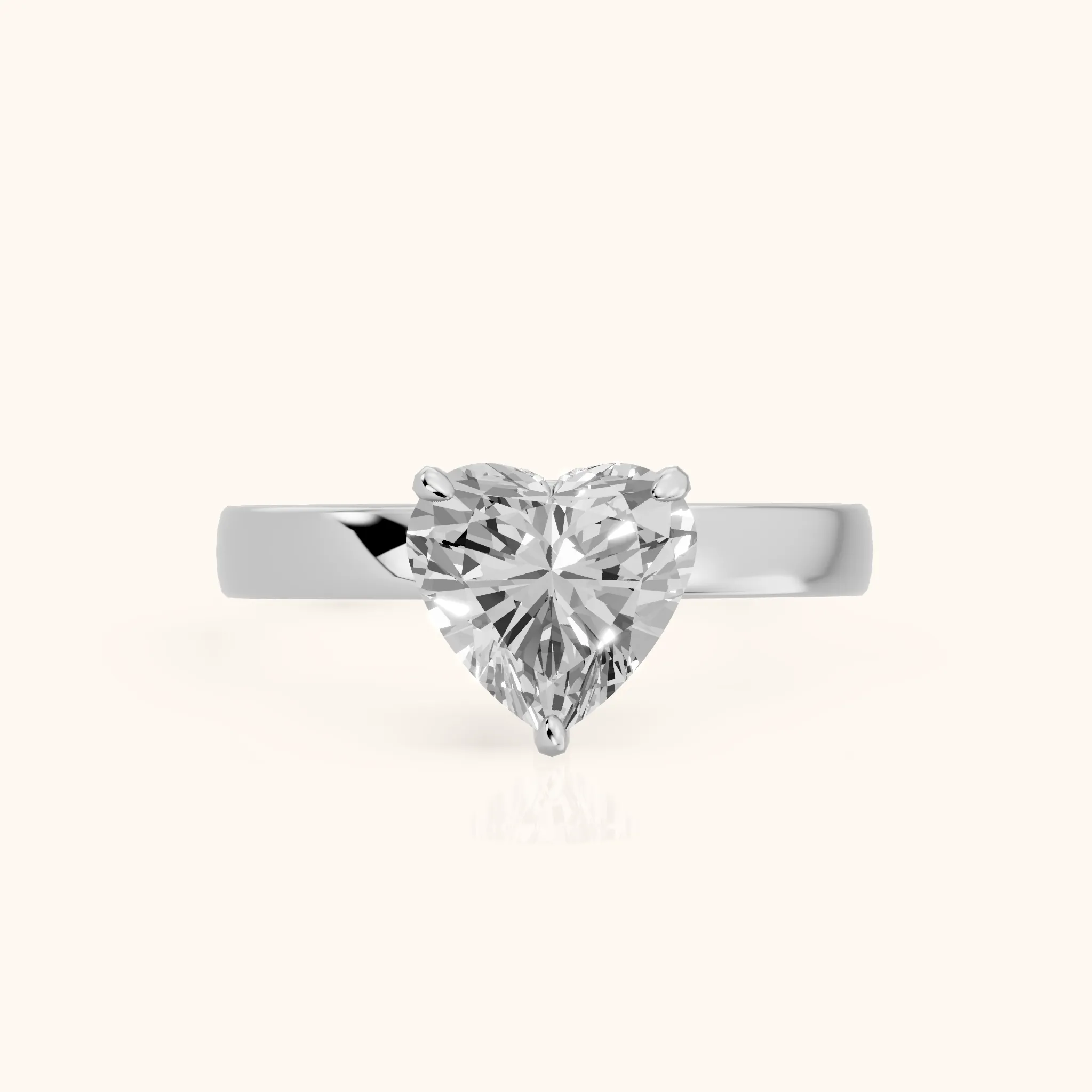 Lara Hidden Halo Heart Diamond Engagement Ring in Silver — view 1