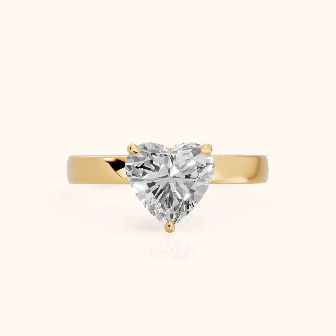Lara Hidden Halo Heart Diamond Engagement Ring in Yellow Gold — view 2