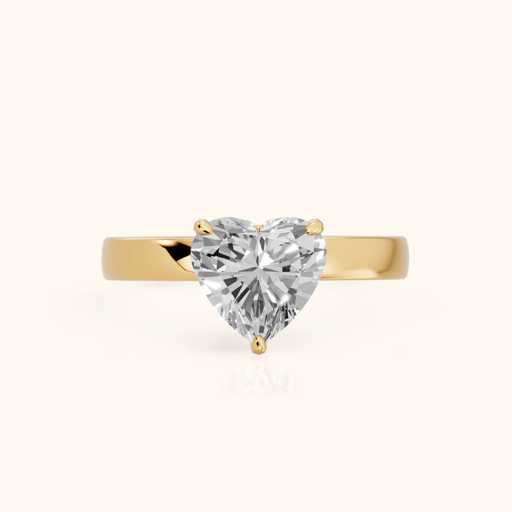 Lara Hidden Halo Heart Diamond Engagement Ring in Yellow Gold — view 1