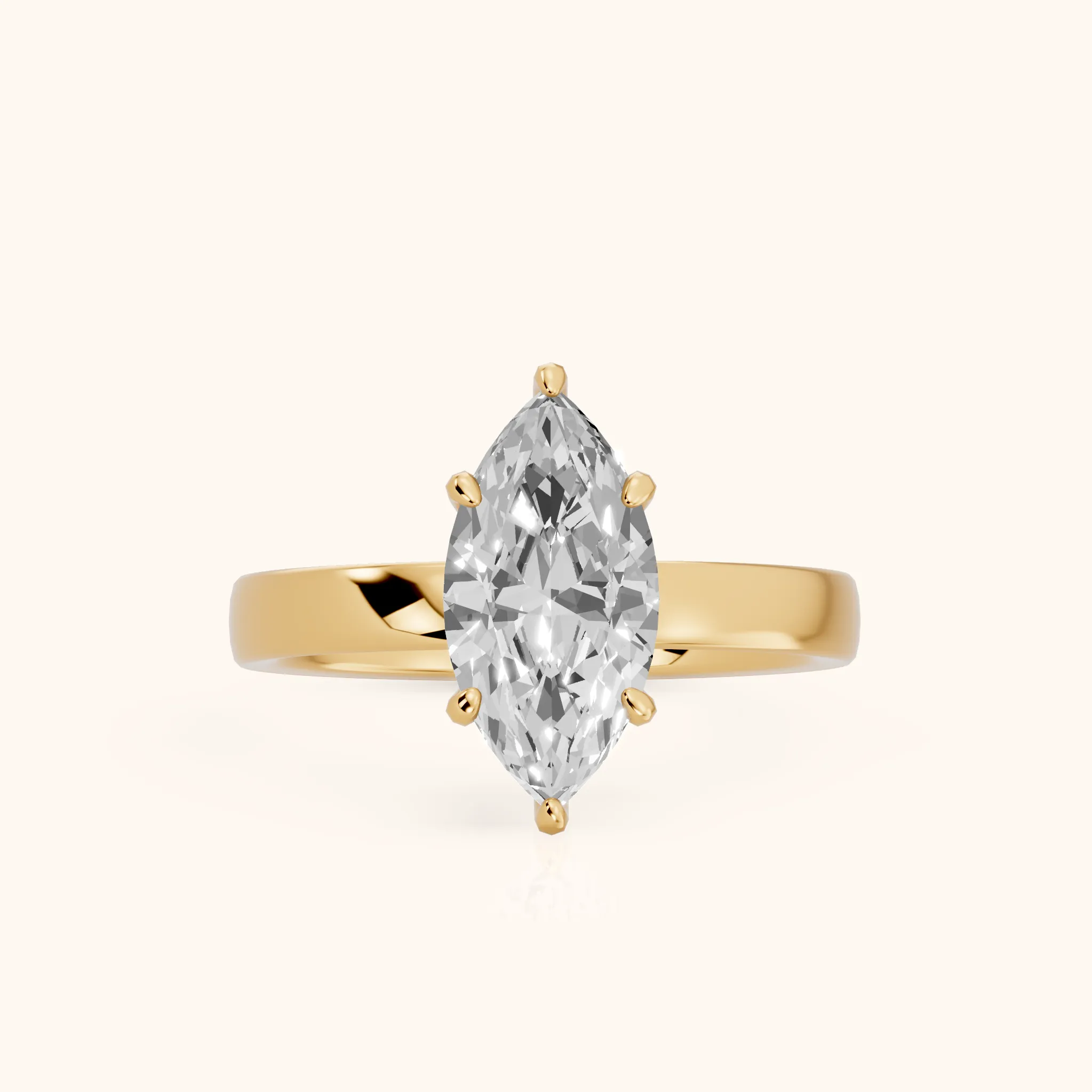 Lara Hidden Halo Marquise Diamond Engagement Ring in Yellow Gold — view 1
