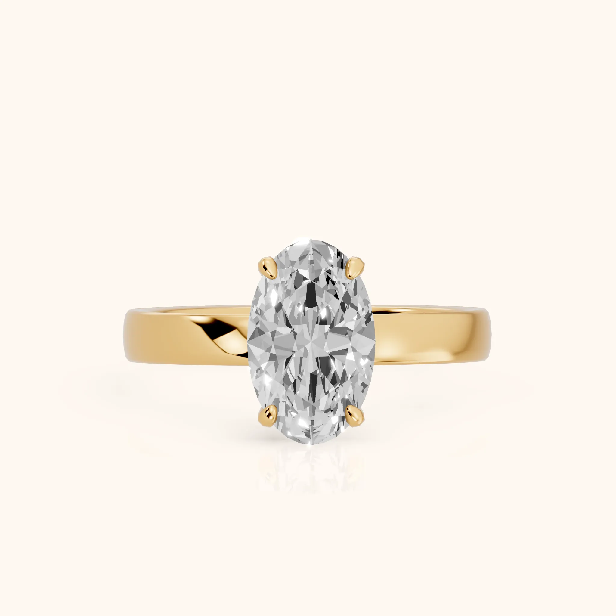 Lara Hidden Halo Oval Diamond Engagement Ring in Yellow Gold — view 1