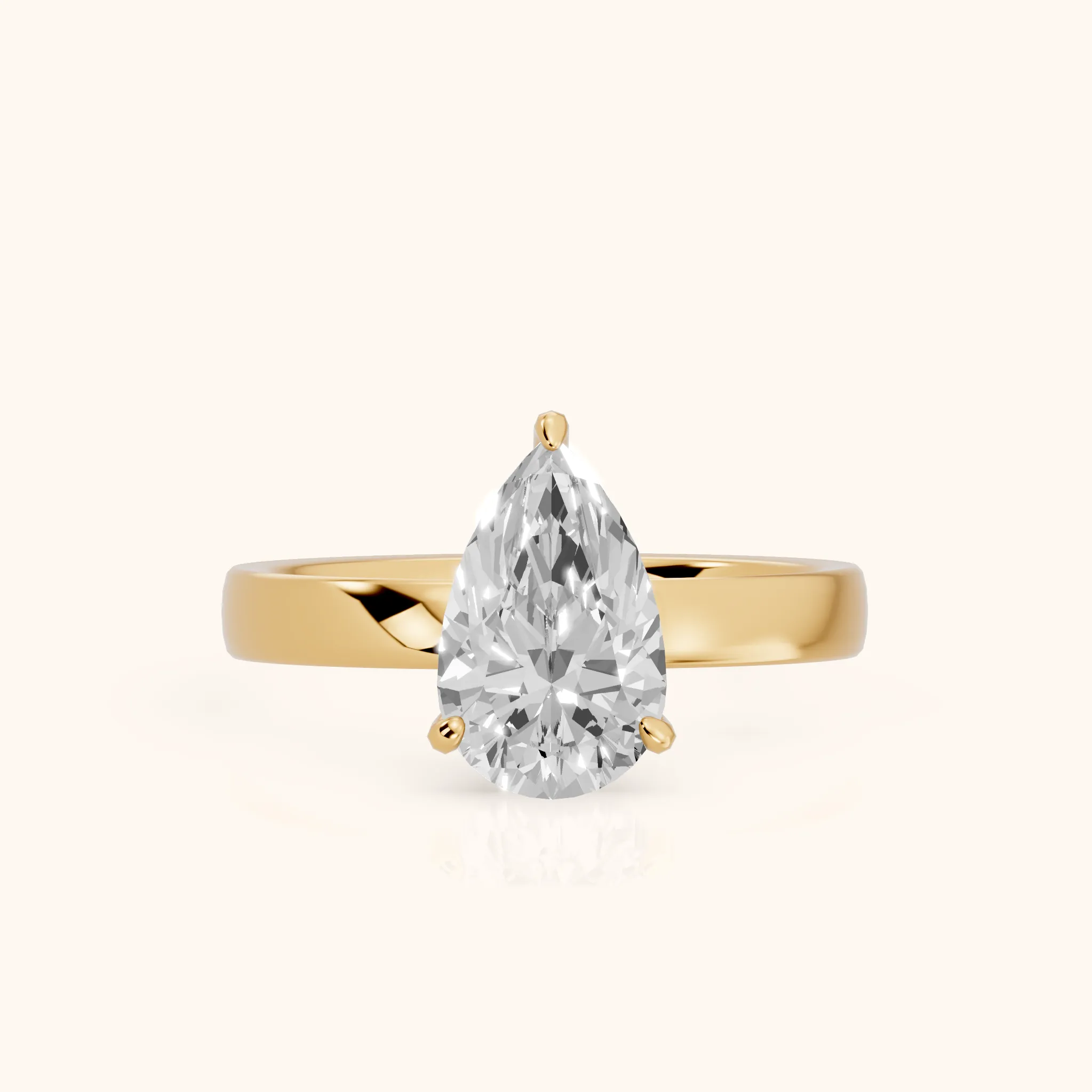 Lara Hidden Halo Pear Diamond Engagement Ring in Yellow Gold — view 1