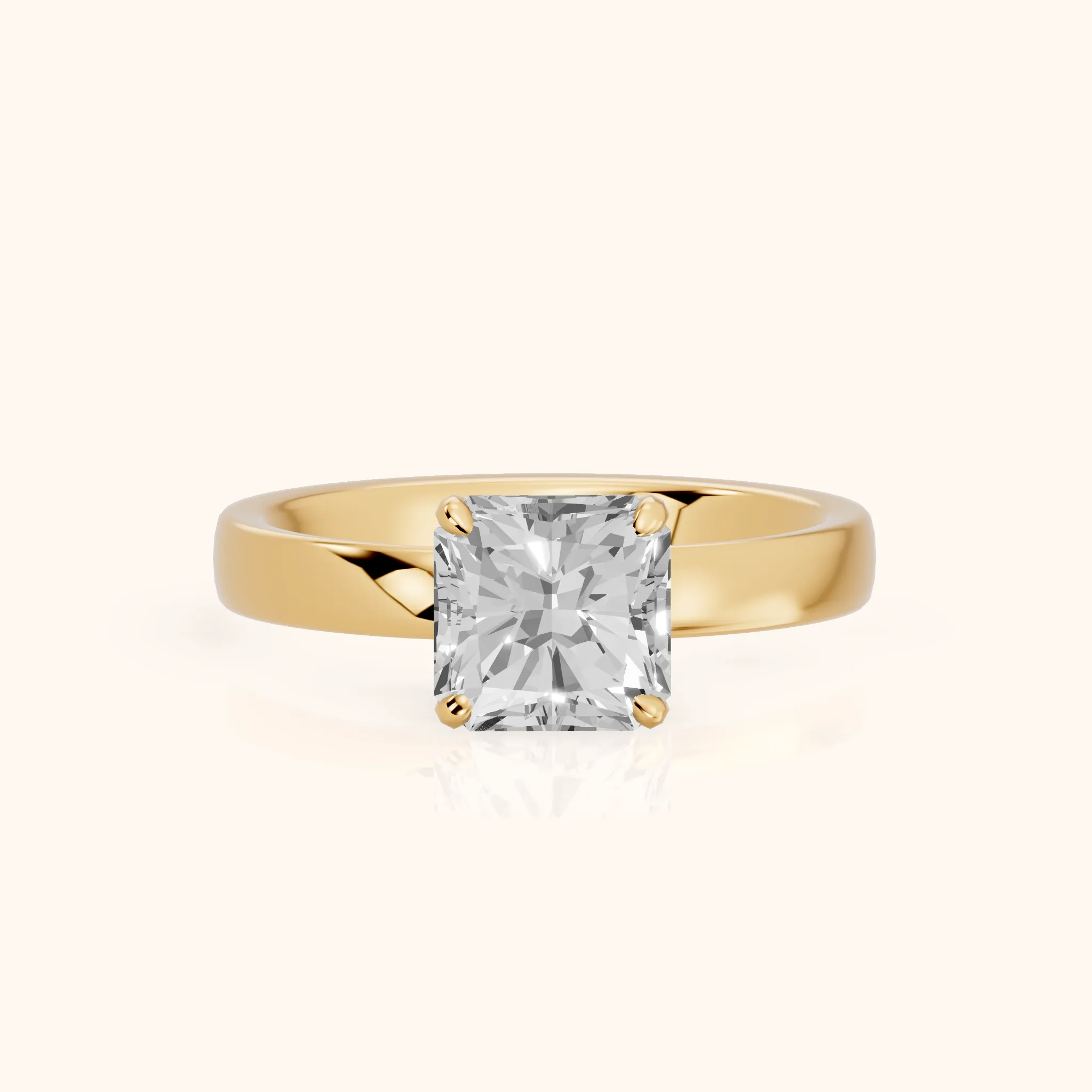 Lara Hidden Halo Radiant Diamond Engagement Ring in Yellow Gold — view 1