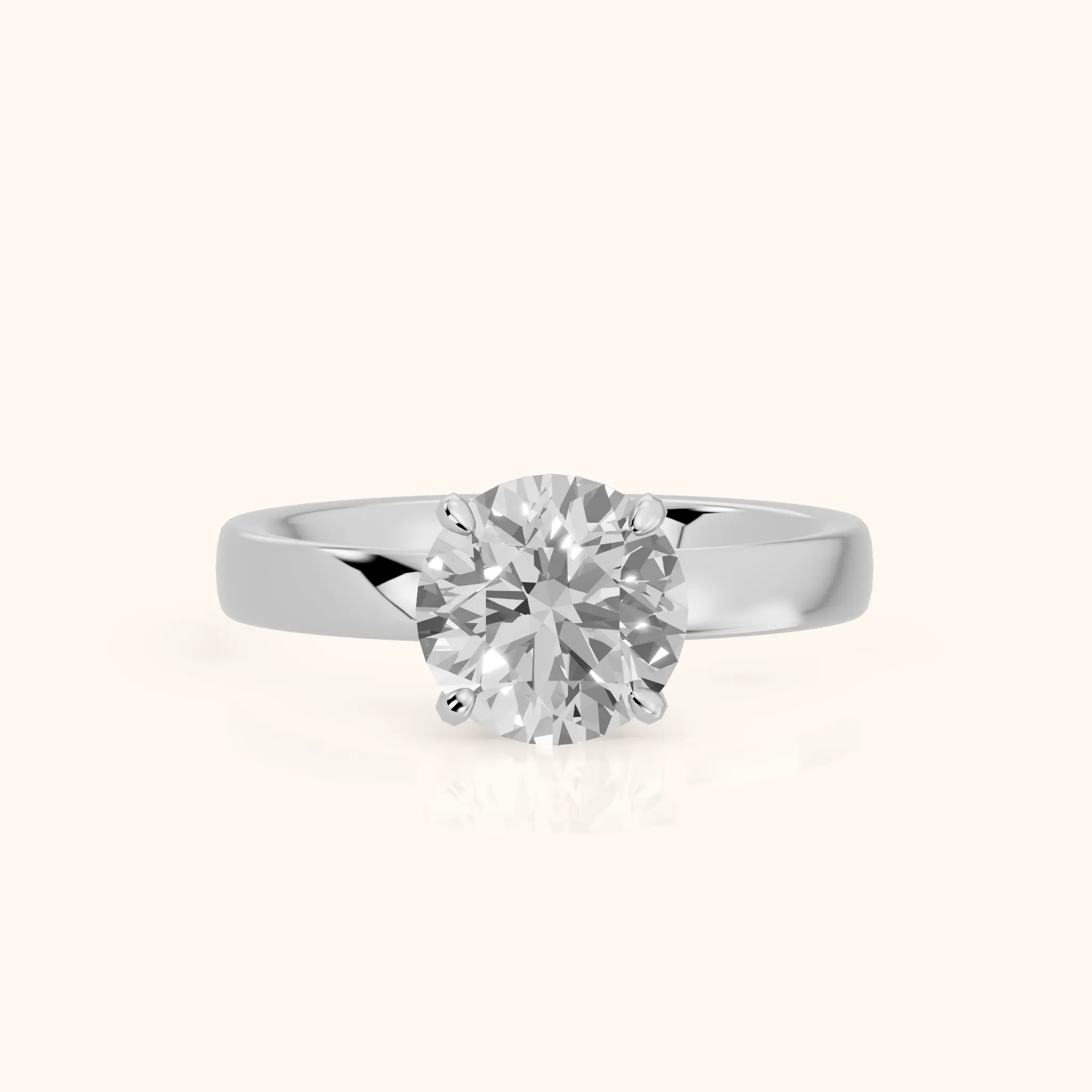 Lara Hidden Halo Round Diamond Engagement Ring in Silver — view 1