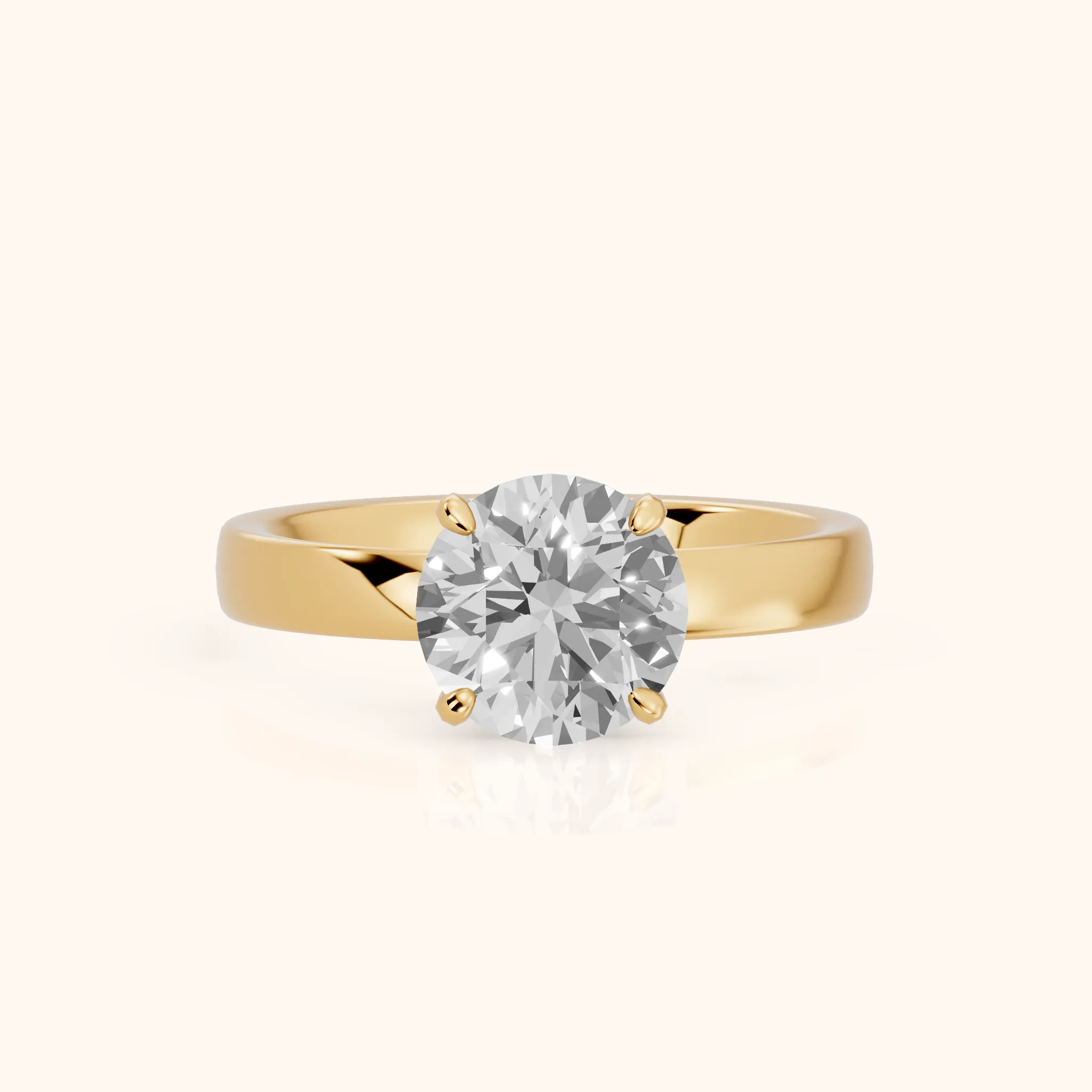 Lara Hidden Halo Round Diamond Engagement Ring in Yellow Gold — view 1