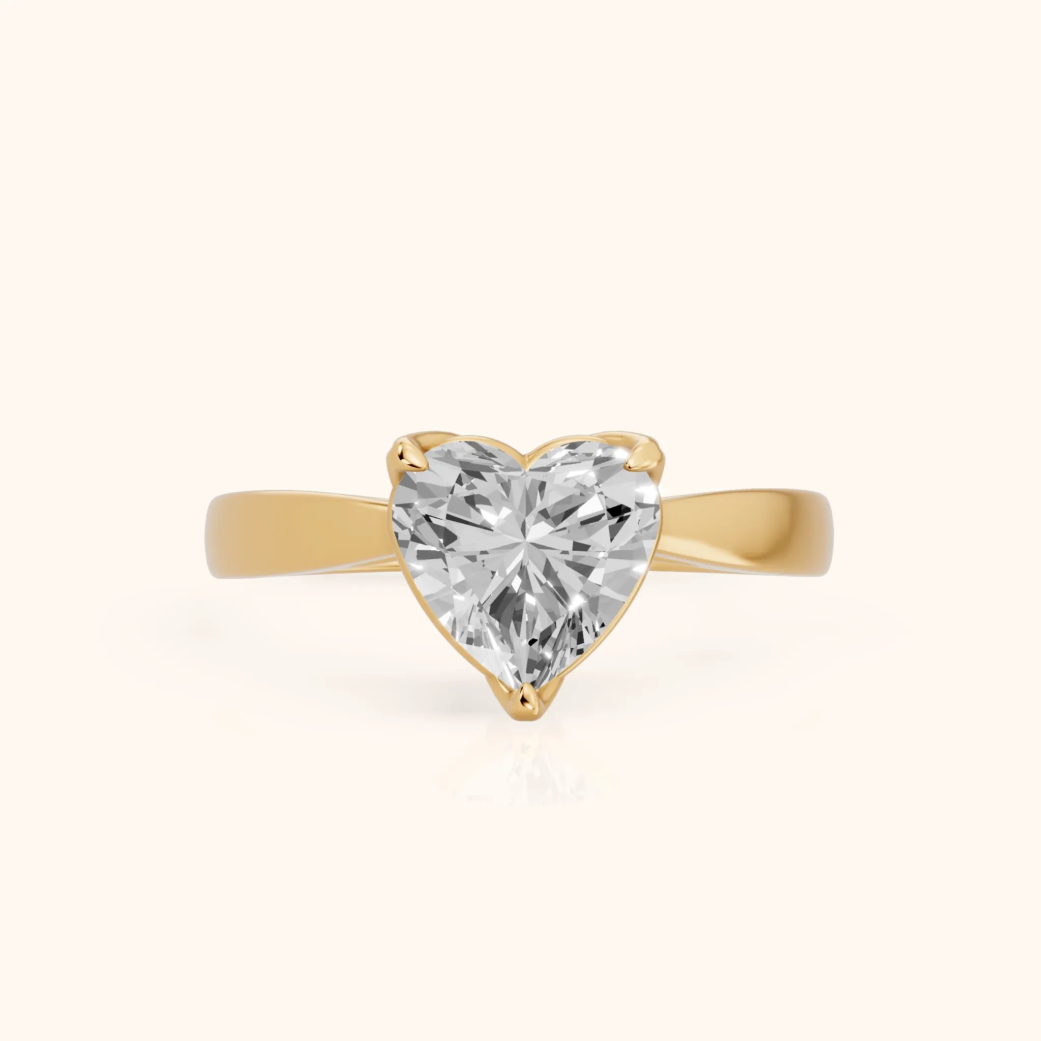 Lucia Solitaire Six-Prong Heart Diamond Engagement Ring in Yellow Gold — view 1