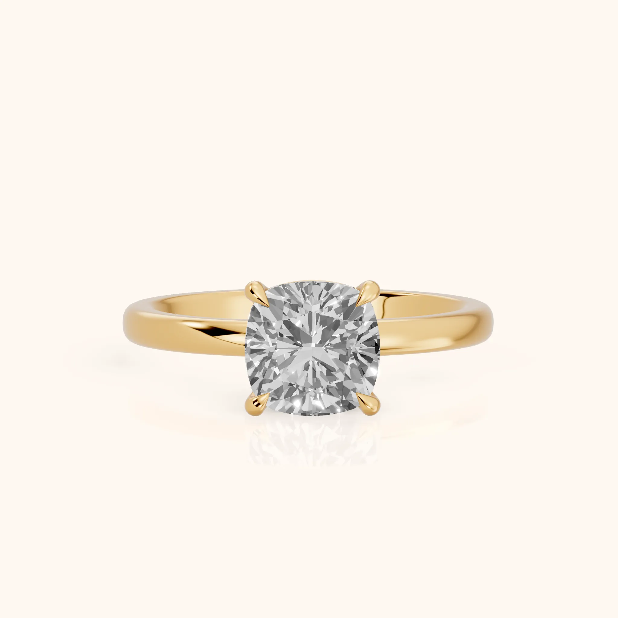 Lyla Petite Solitaire Cushion Diamond Engagement Ring in Yellow Gold — view 1