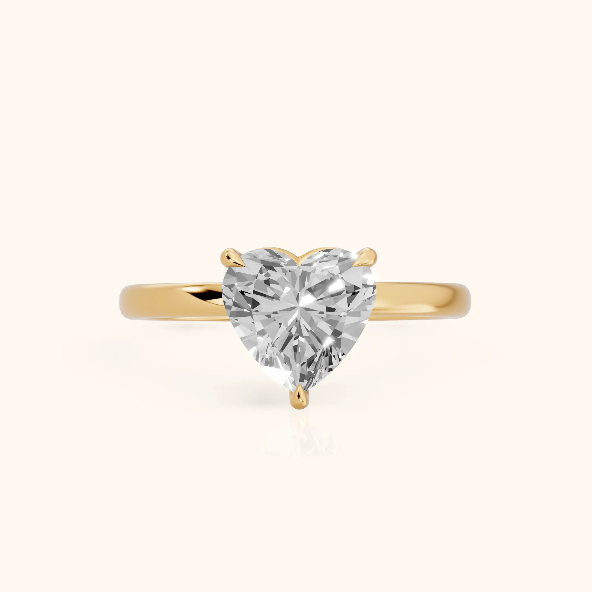 Lyla Petite Solitaire Heart Diamond Engagement Ring in Yellow Gold — view 1