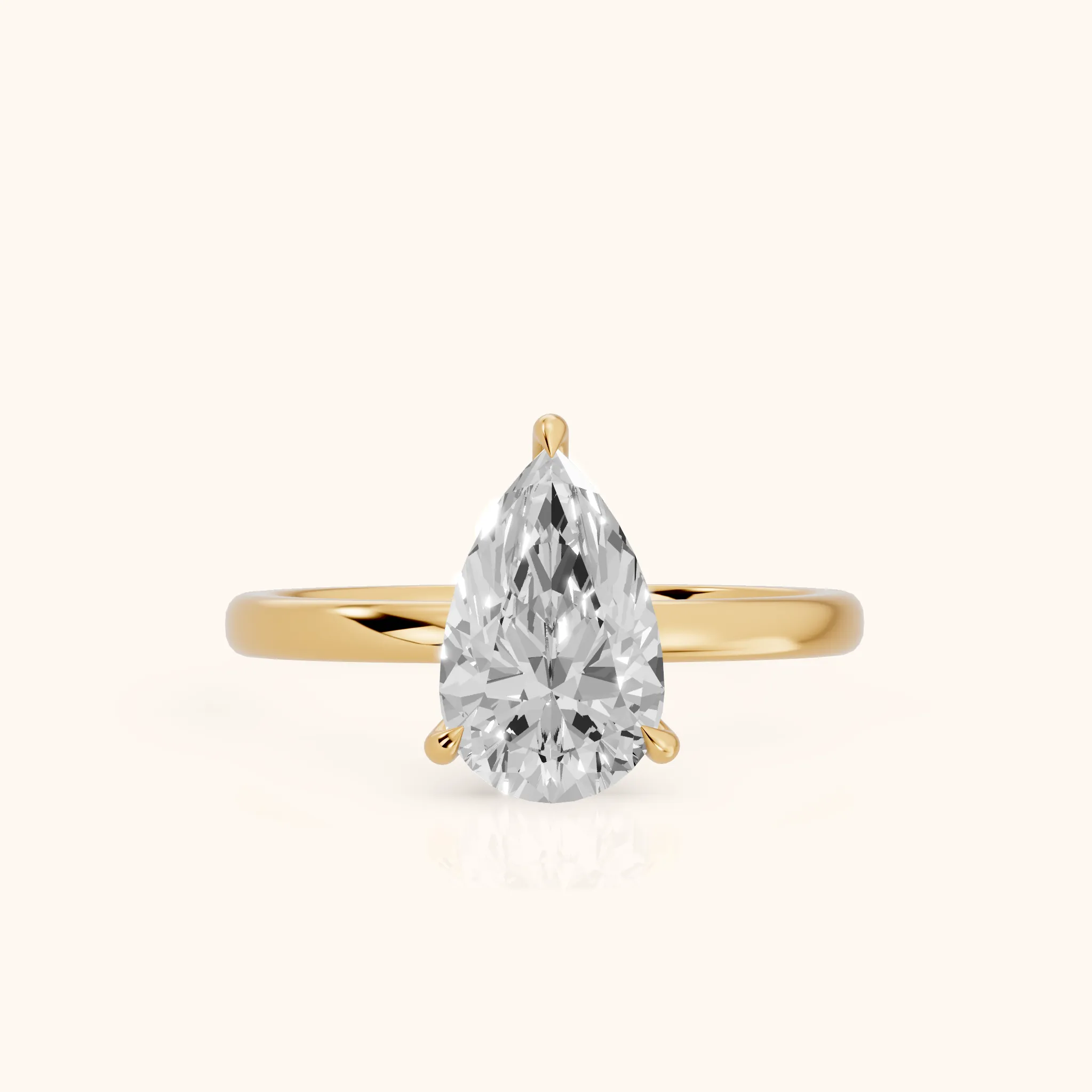 Lyla Petite Solitaire Pear Diamond Engagement Ring in Yellow Gold — view 1