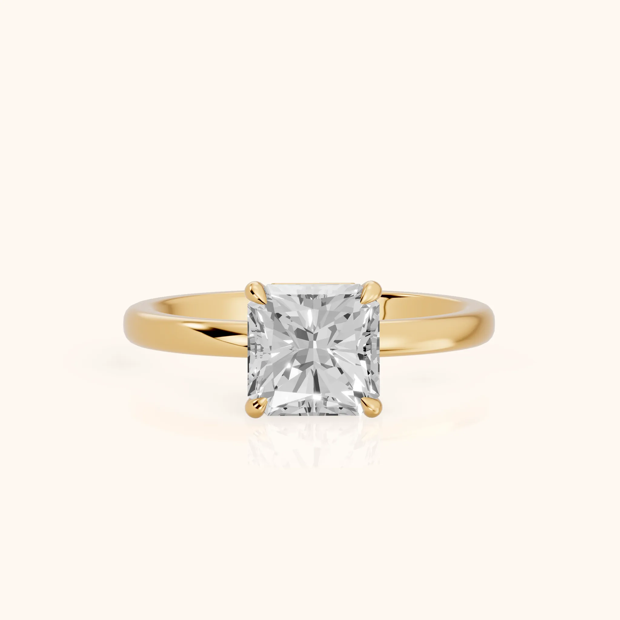 Lyla Petite Solitaire Radiant Diamond Engagement Ring in Yellow Gold — view 1