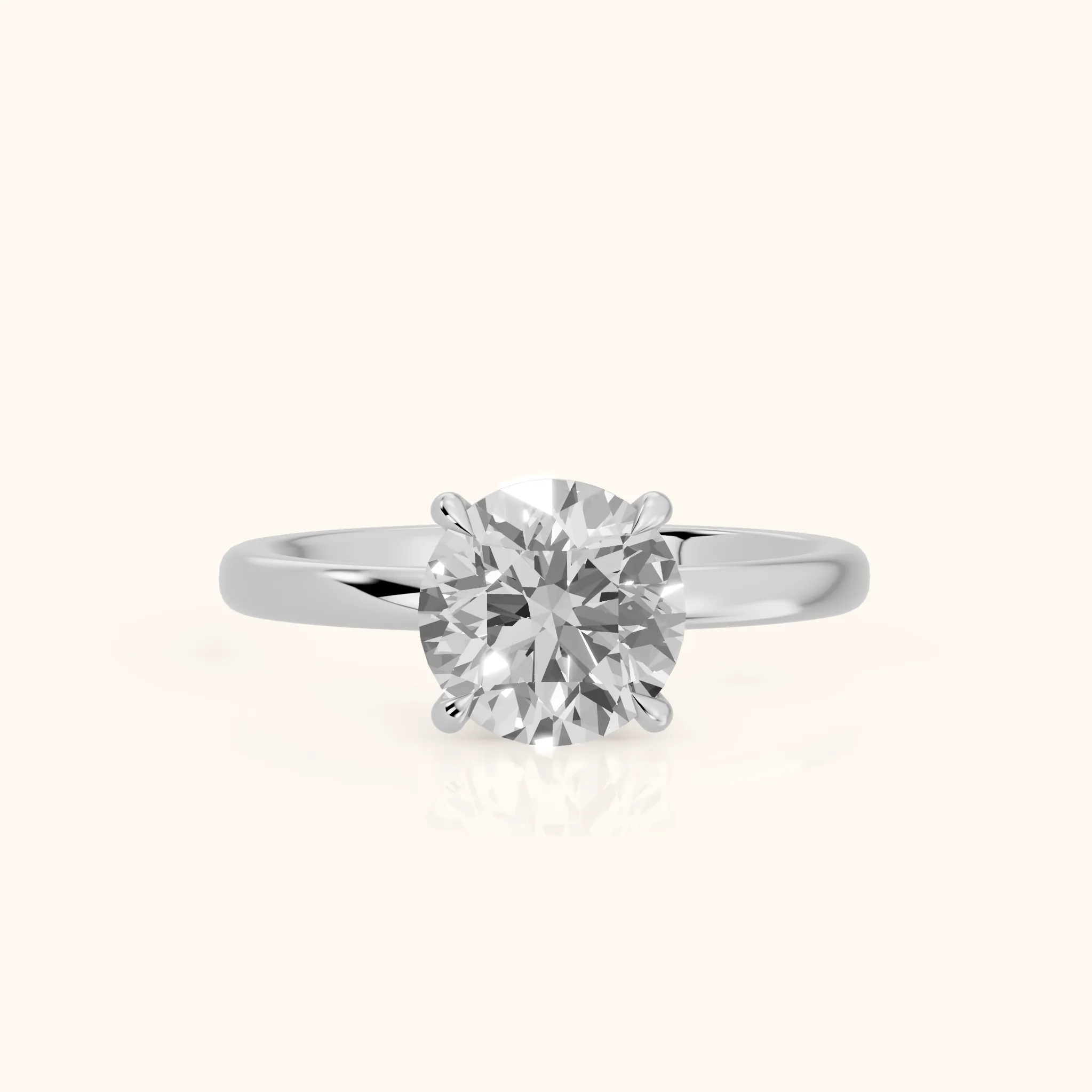 Lyla Petite Solitaire Round Diamond Engagement Ring in Platinum — view 1