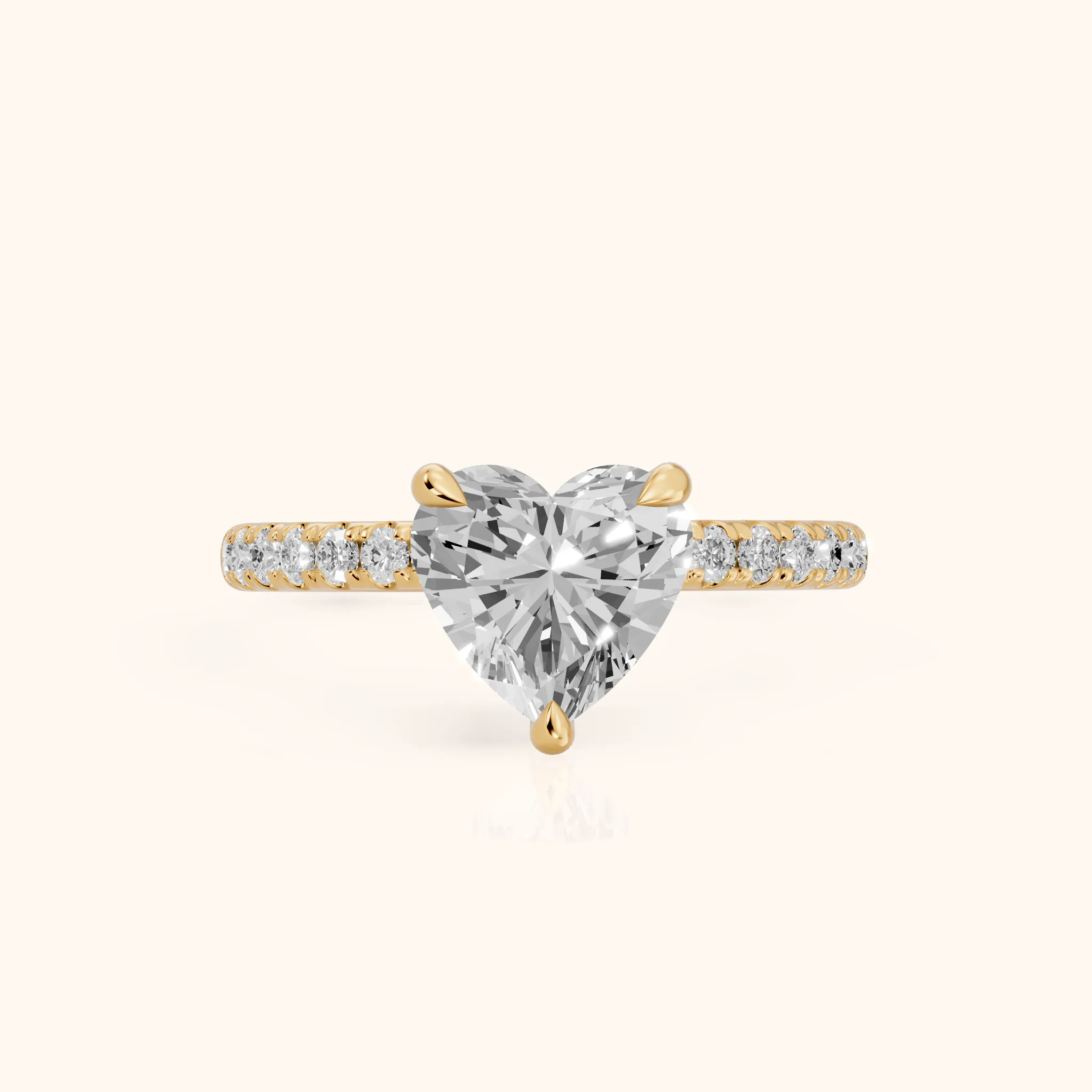 Maya Hidden Halo Pavé Heart Diamond Engagement Ring in Yellow Gold — view 1