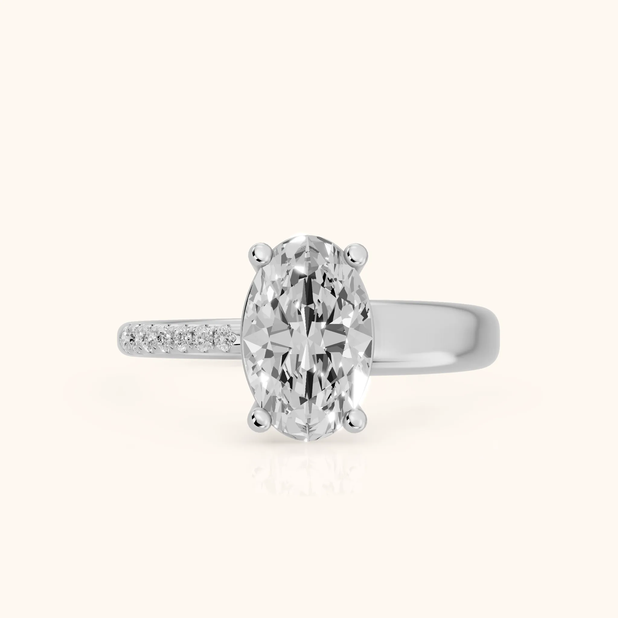 Rosie Solitaire Basket Oval Diamond Engagement Ring in Platinum — view 1