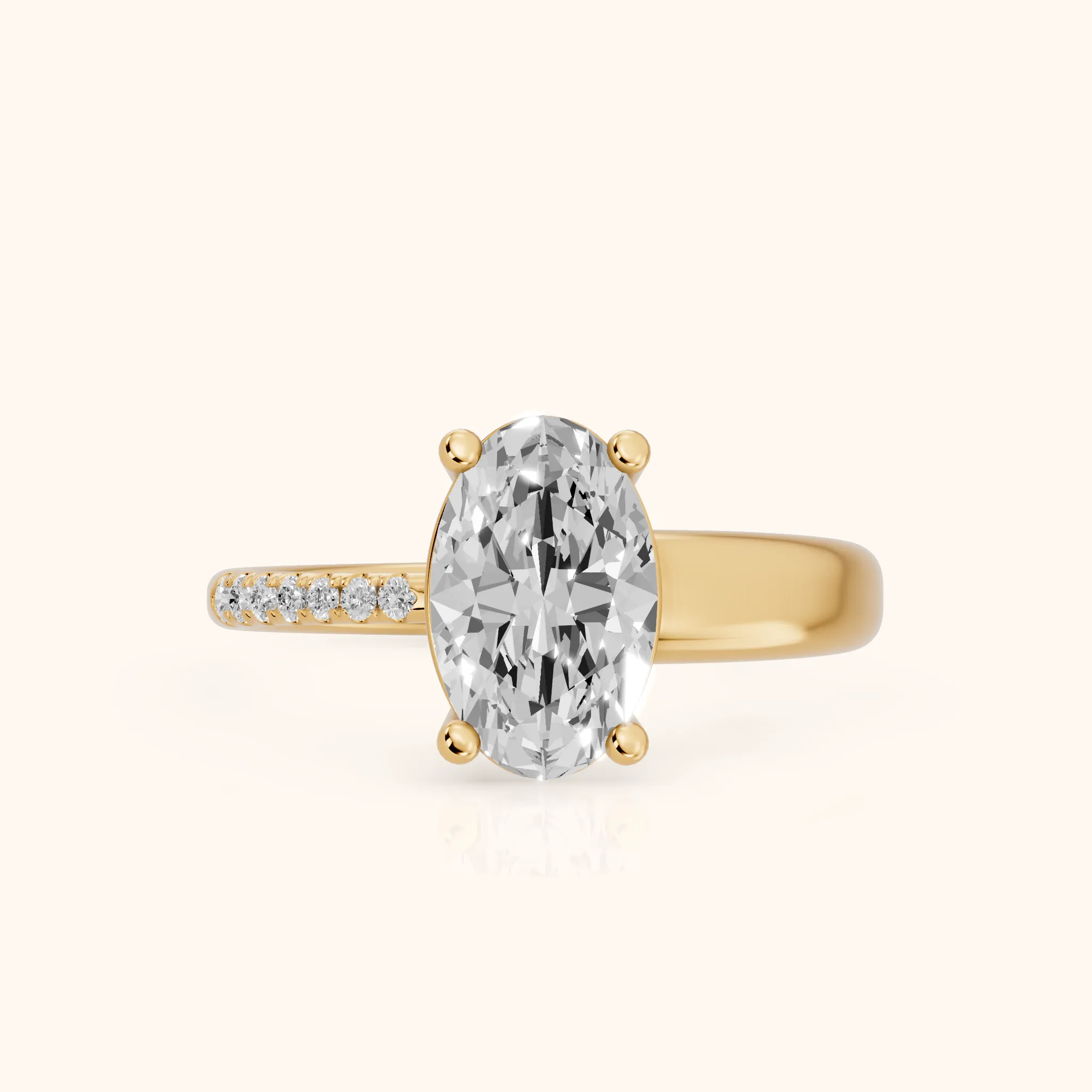 Rosie Solitaire Basket Oval Diamond Engagement Ring in Yellow Gold — view 1