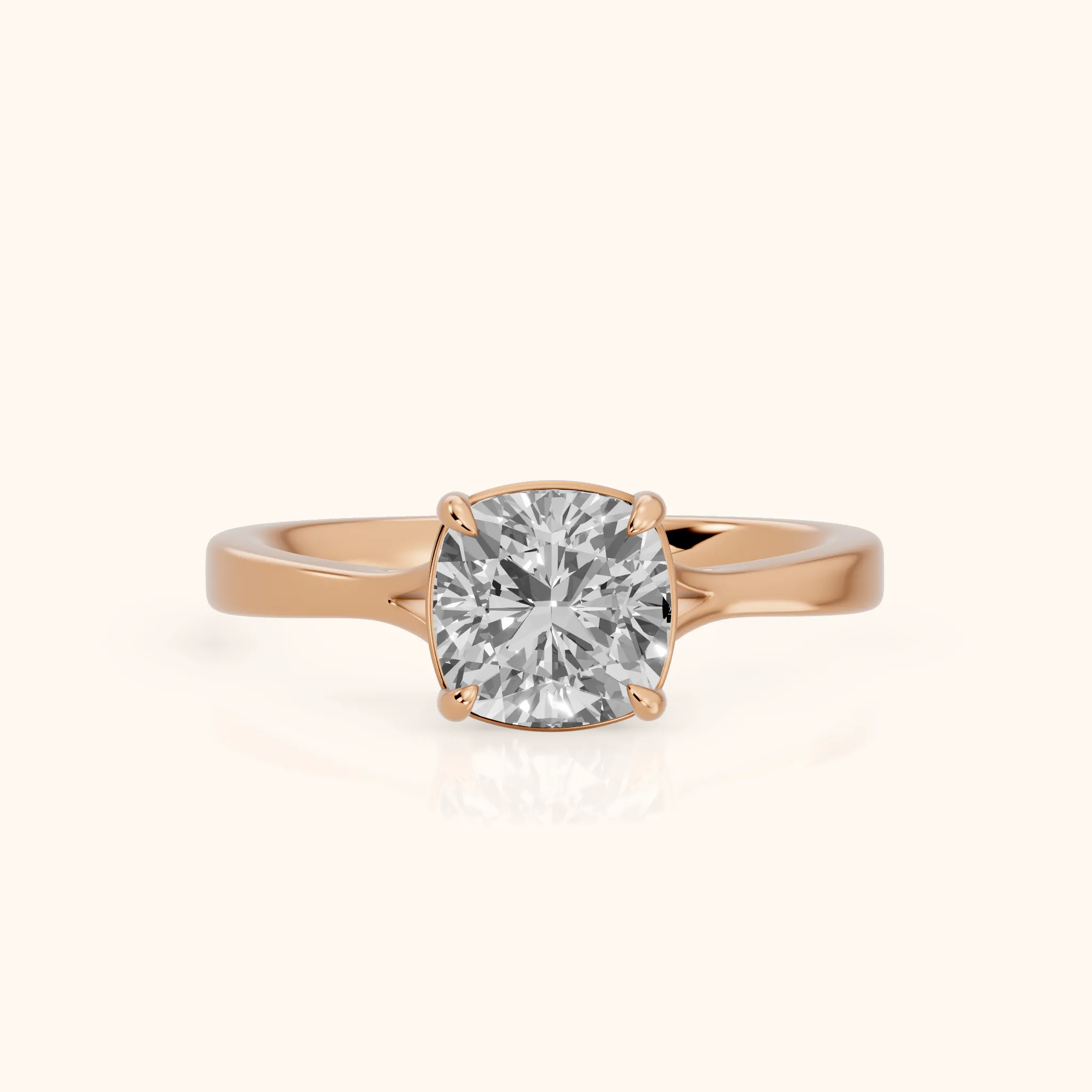 Anais Trellis Solitaire Cushion Diamond Engagement Ring in Rose Gold — view 1