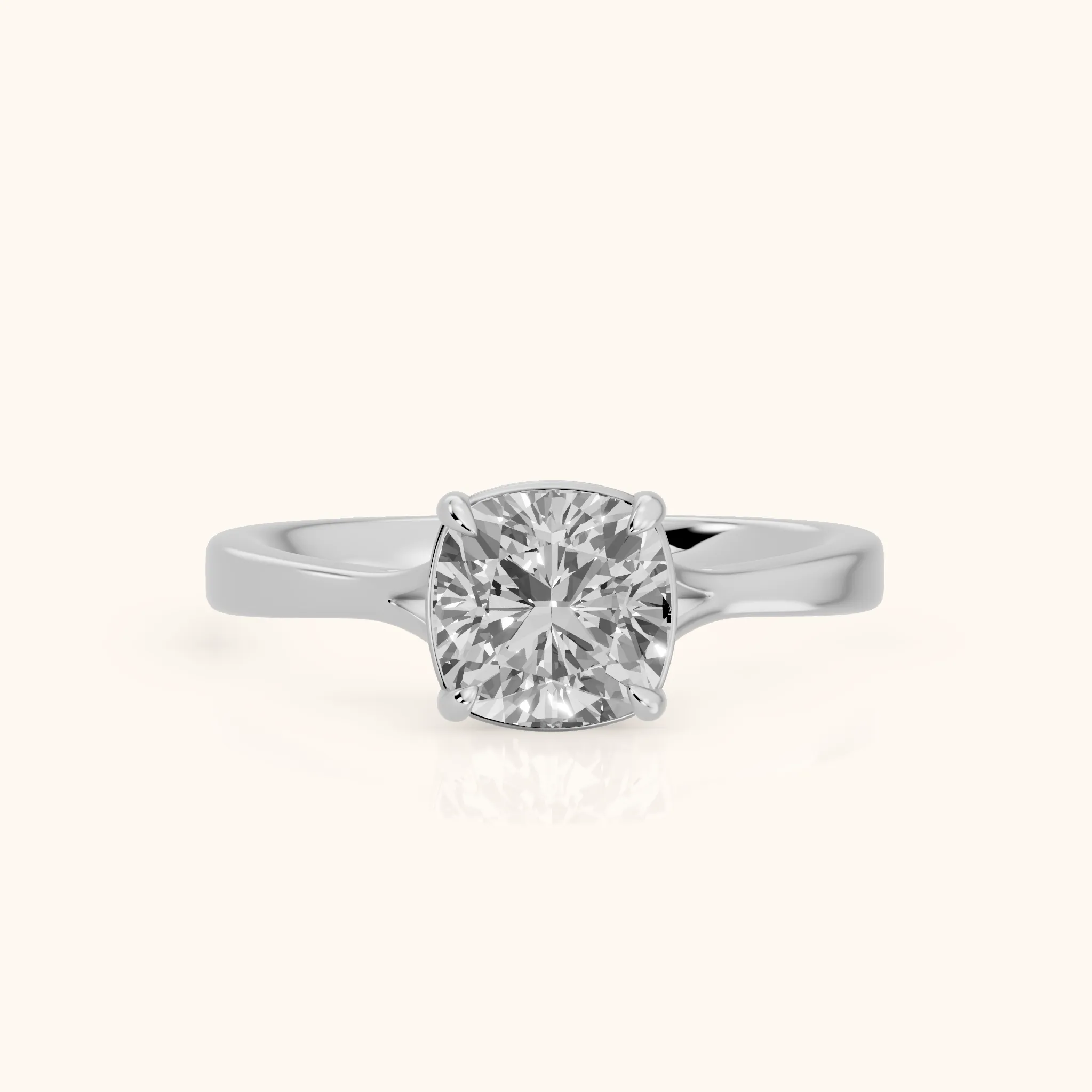 Anais Trellis Solitaire Cushion Diamond Engagement Ring in Platinum — view 1