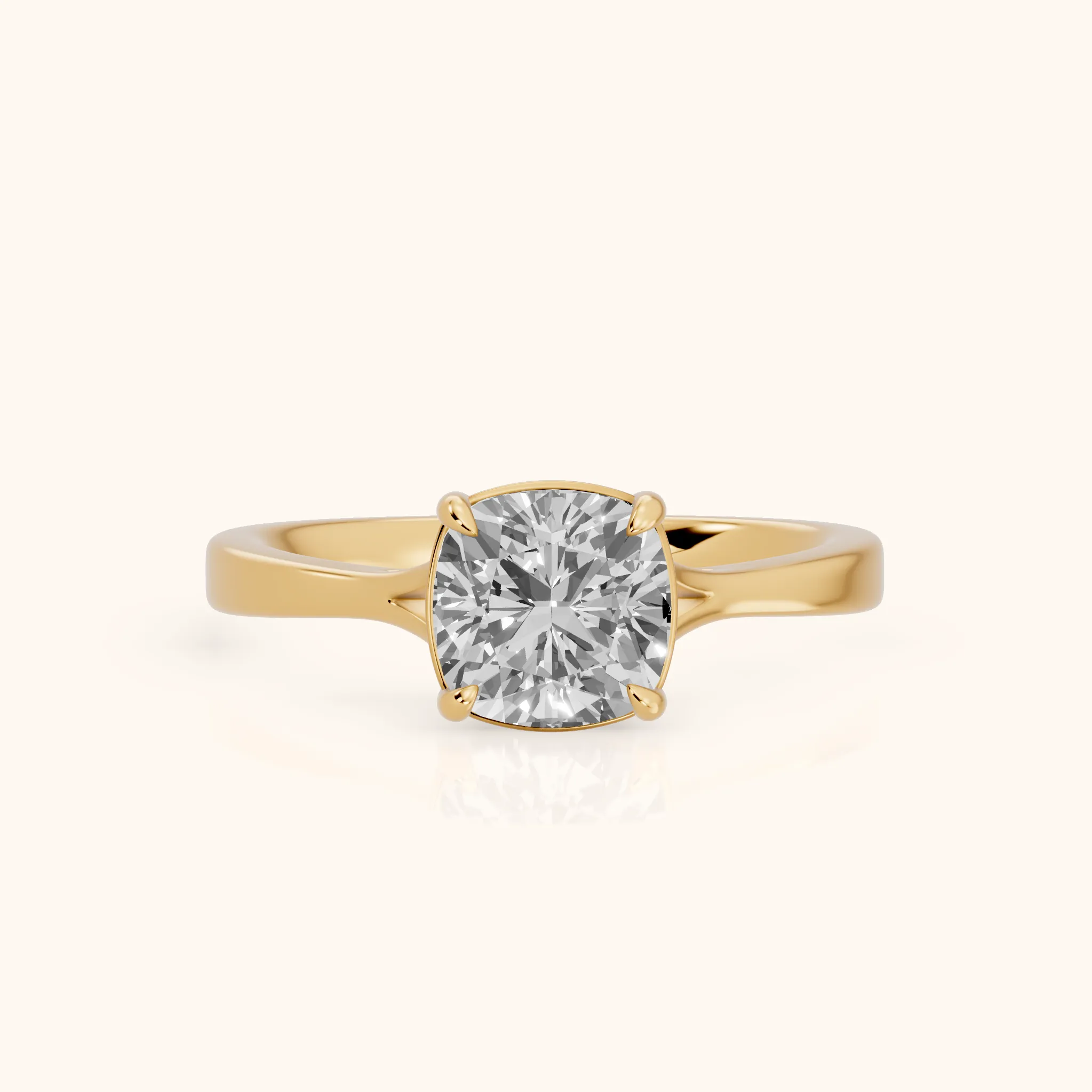 Anais Trellis Solitaire Cushion Diamond Engagement Ring in Yellow Gold — view 1