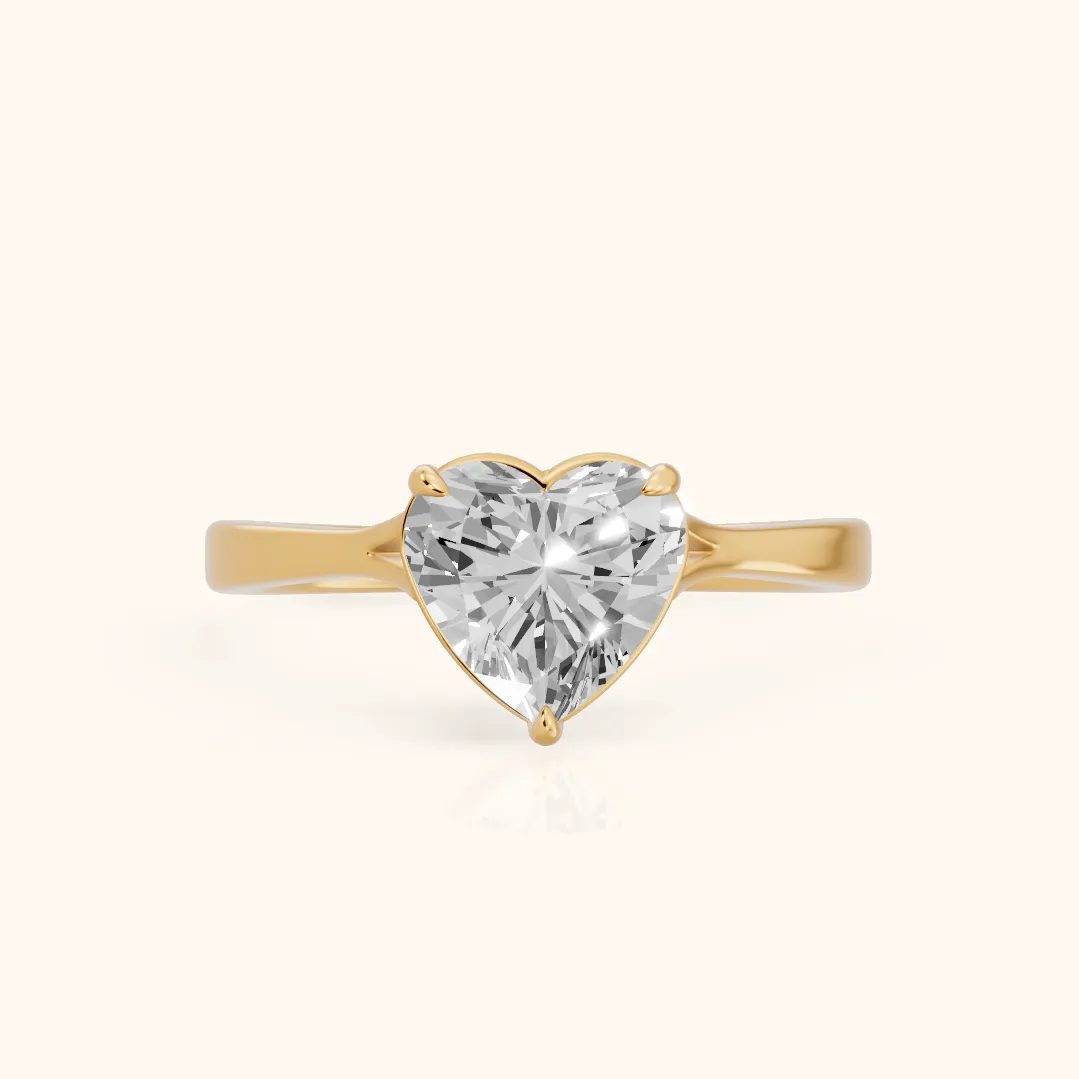 Anais Trellis Solitaire Heart Diamond Engagement Ring in Yellow Gold — view 2