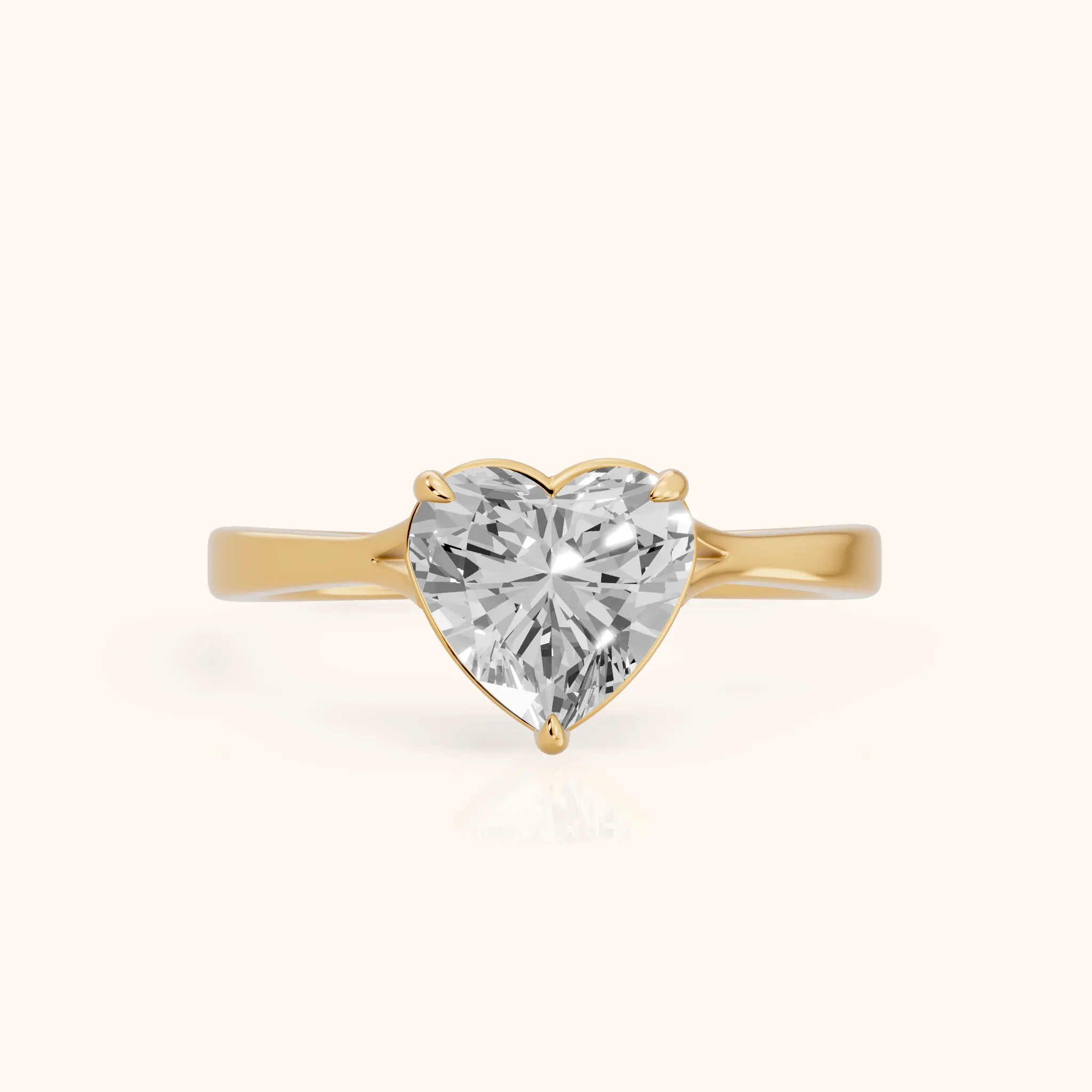 Anais Trellis Solitaire Heart Diamond Engagement Ring in Yellow Gold — view 1