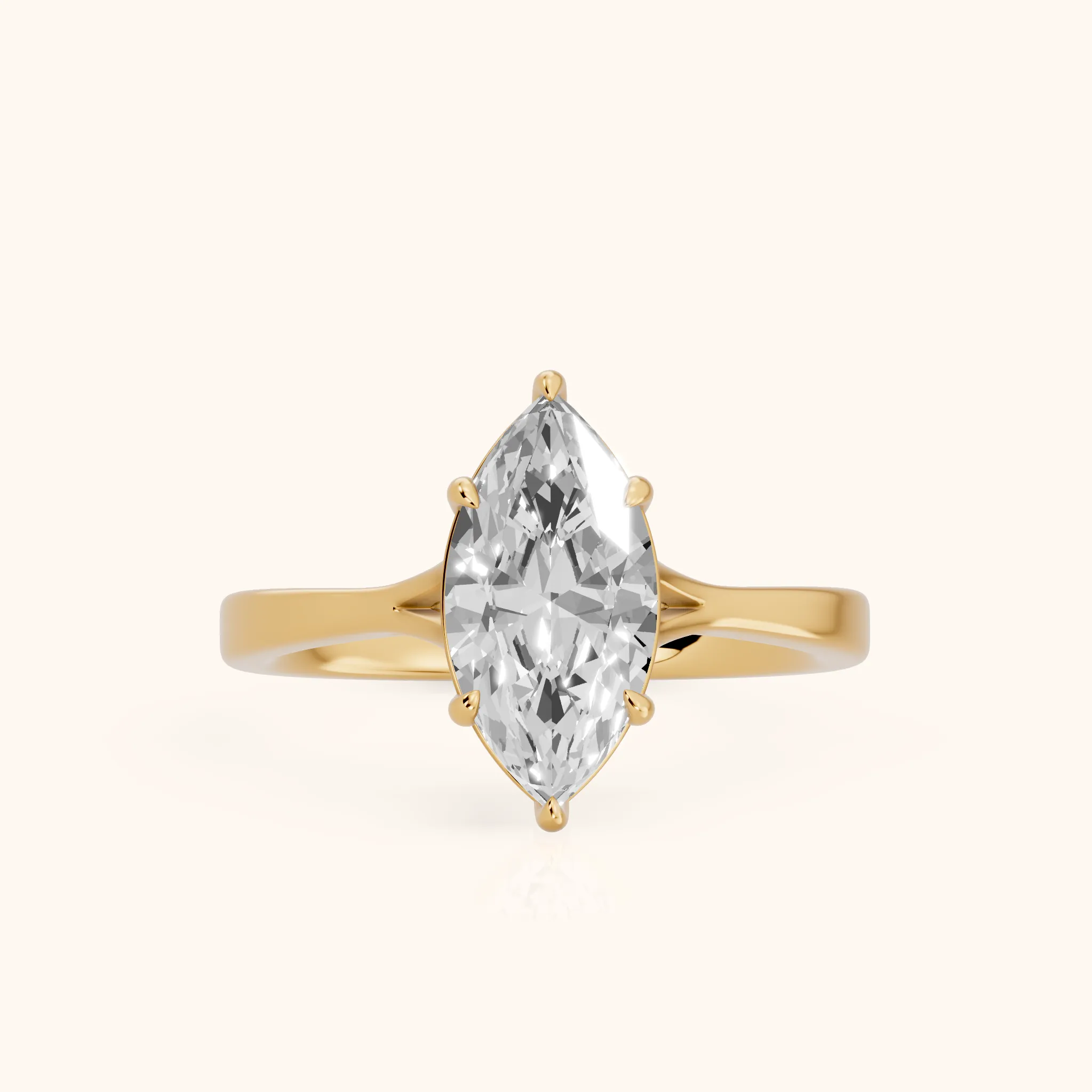 Anais Trellis Solitaire Marquise Diamond Engagement Ring in Yellow Gold — view 1