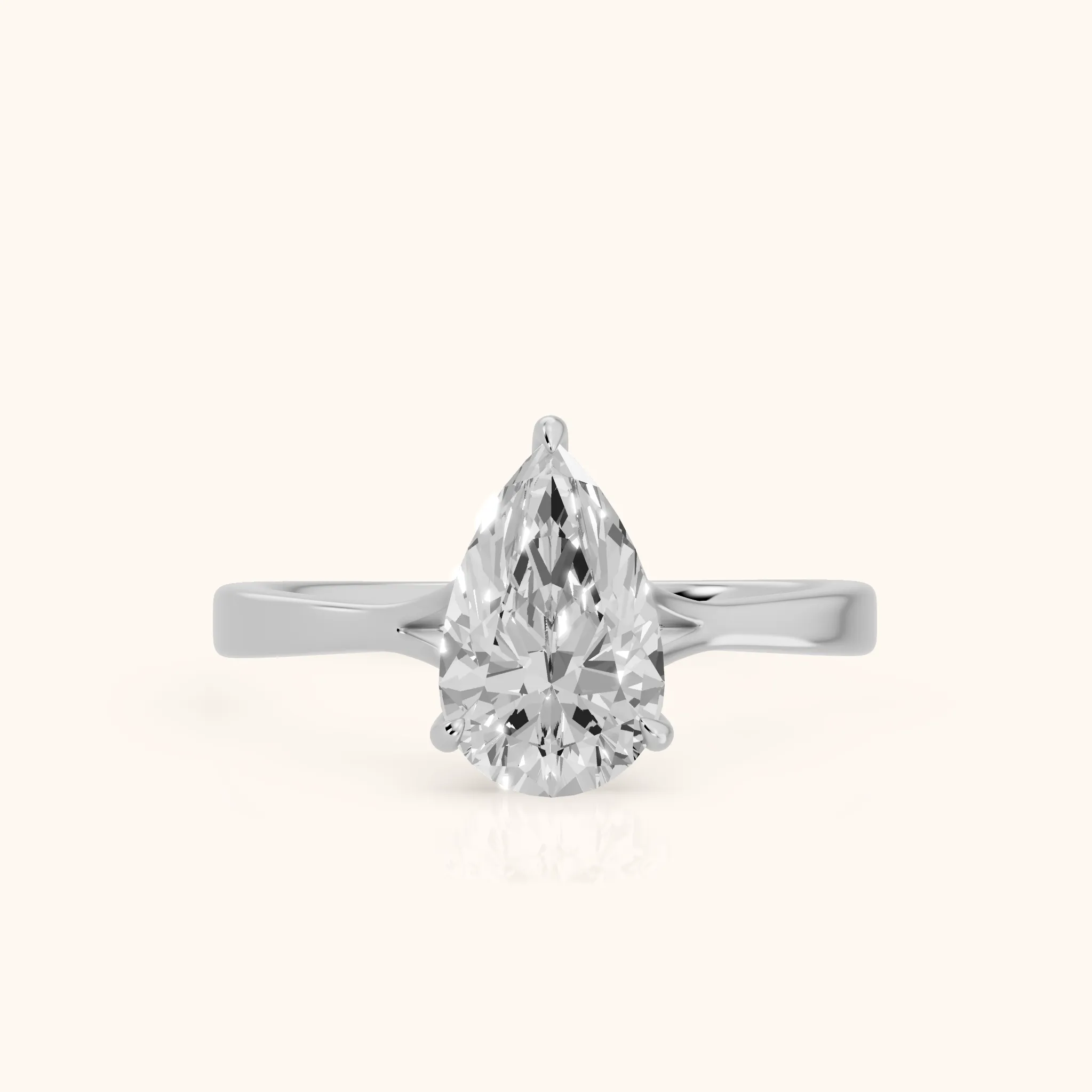 Anais Trellis Solitaire Pear Diamond Engagement Ring in Platinum — view 1