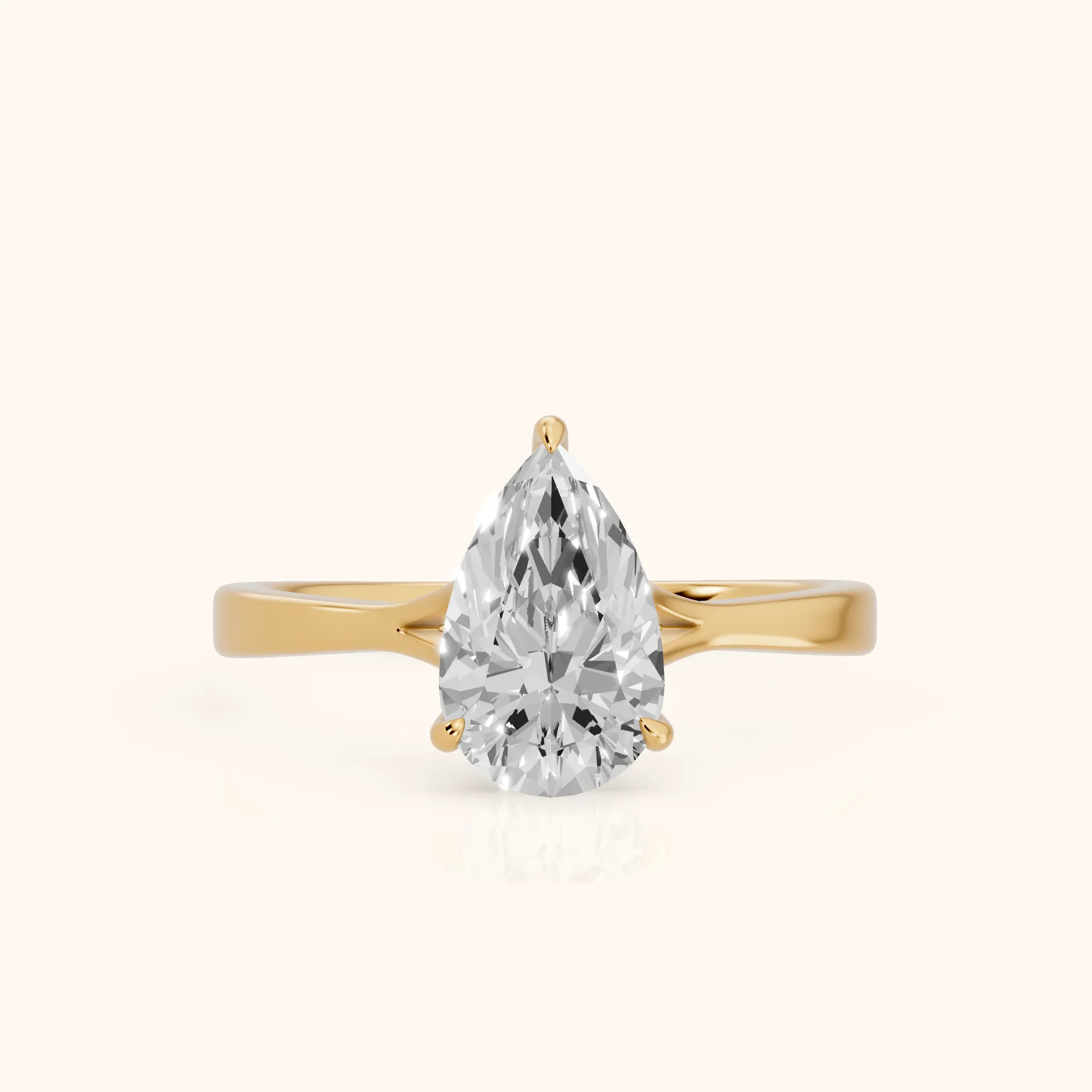 Anais Trellis Solitaire Pear Diamond Engagement Ring in Yellow Gold — view 1