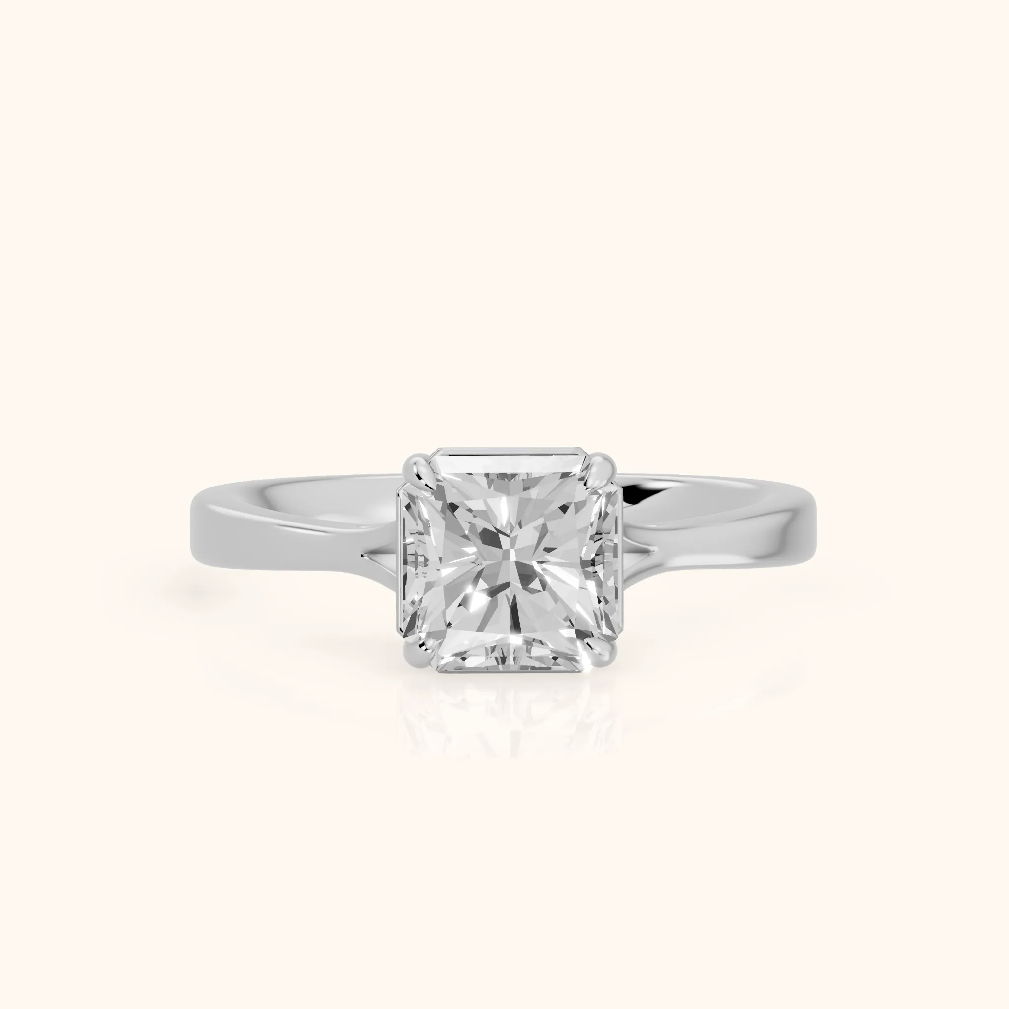 Anais Trellis Solitaire Radiant Diamond Engagement Ring in Platinum — view 1