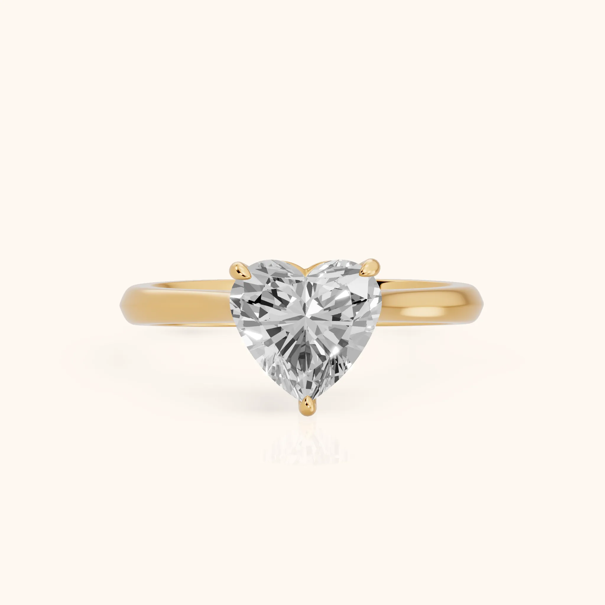 Kalia Knife Edge Solitaire Heart Diamond Engagement Ring in Yellow Gold — view 1